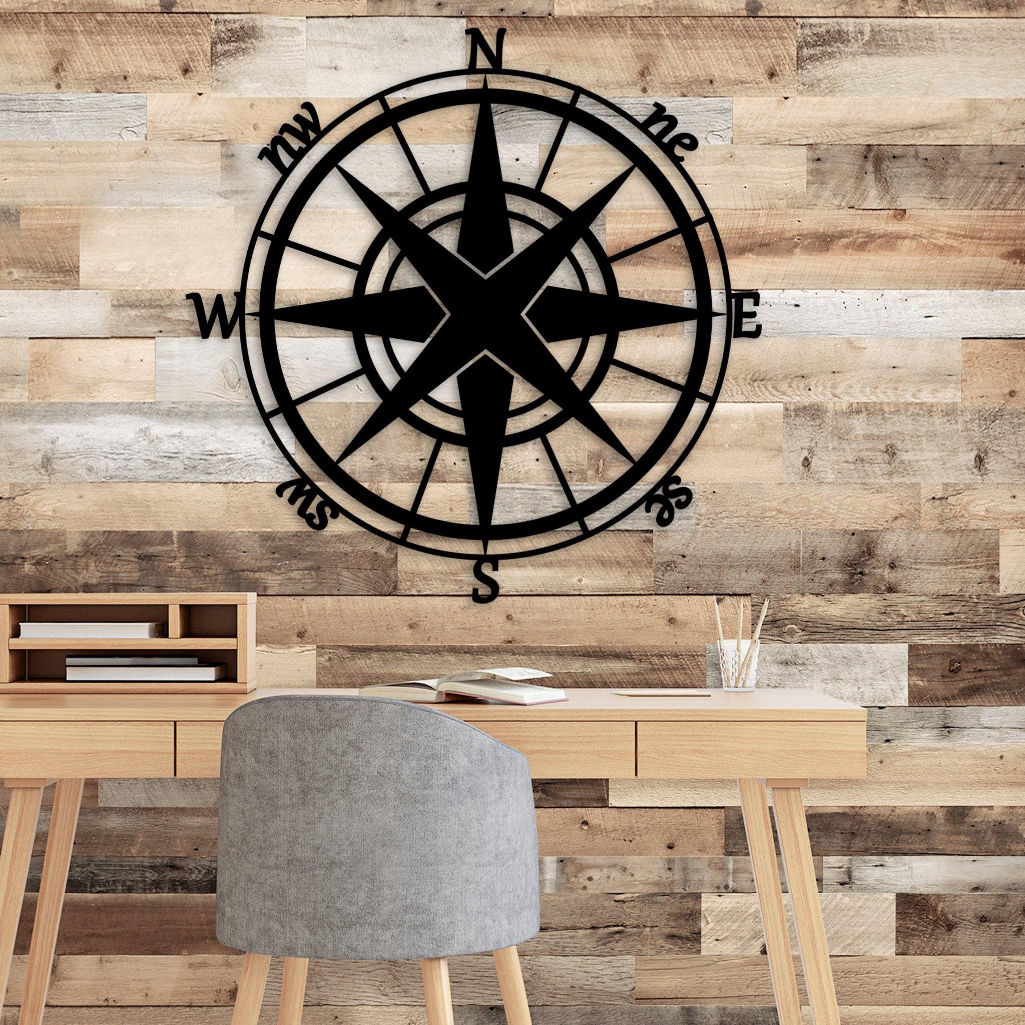 Compass Metal Wall Decor - Omega Custom Fabrication LLC