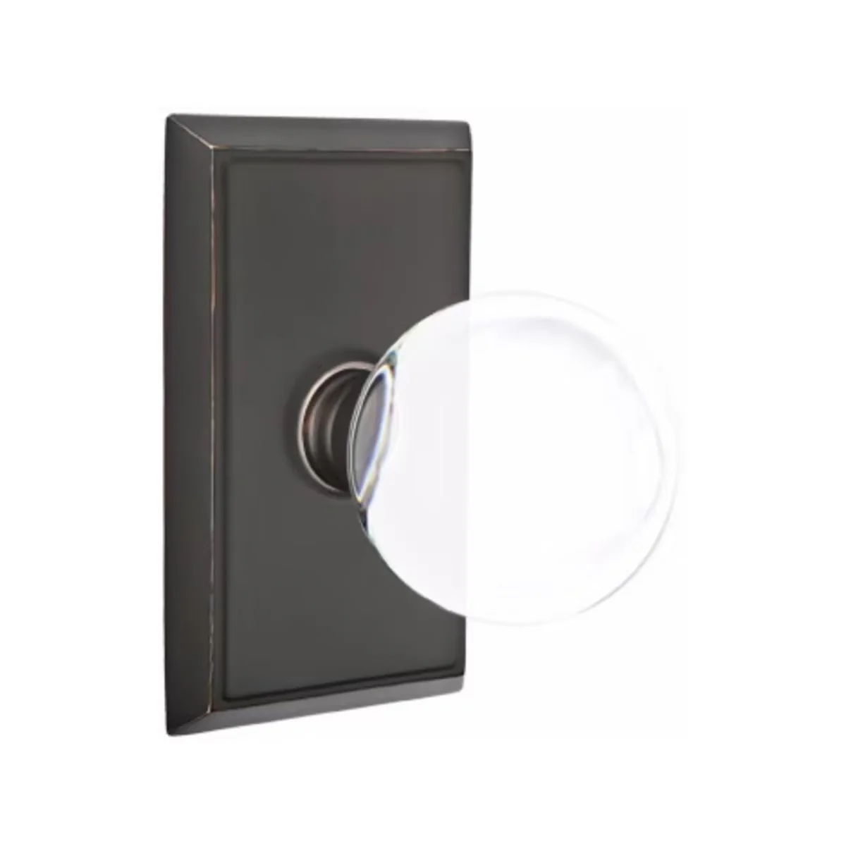 BRISTOL GLASS (BL) DUMMY (PAIR) KNOB WITH TRADITIONAL ROSETTE - Omega Custom Fabrication LLC