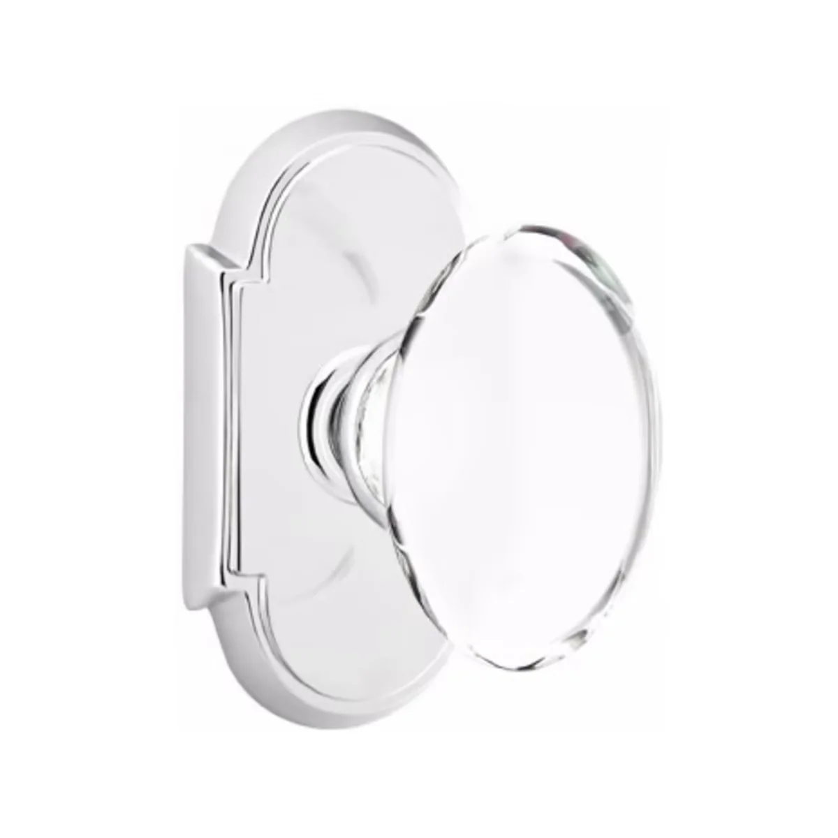 HAMPTON GLASS (HT) DUMMY (PAIR) KNOB WITH TRADITIONAL ROSETTE - Omega Custom Fabrication LLC