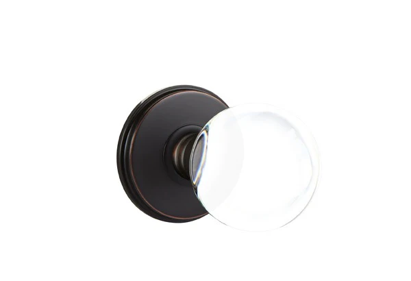 BRISTOL GLASS (BL) DUMMY (PAIR) KNOB WITH TRADITIONAL ROSETTE - Omega Custom Fabrication LLC