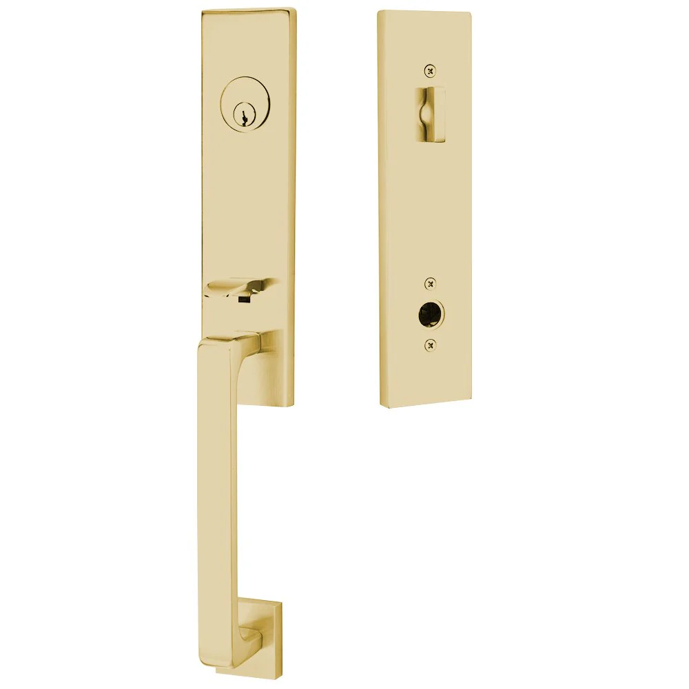 DAVOS SATIN BRASS (US4) HANDLESET SINGLE-CYLINDER [4818] W/ 2-3/8
