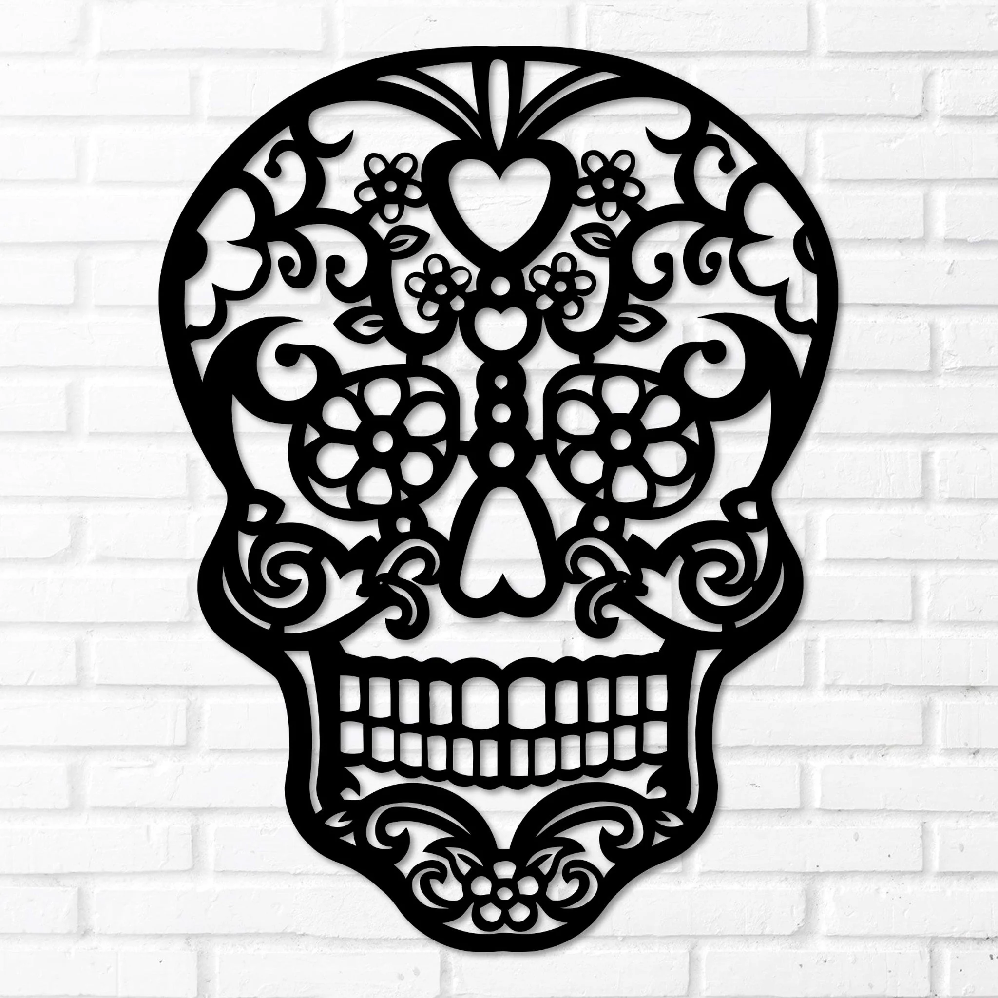 Day of the Dead Skull Metal Wall Decor - Omega Custom Fabrication LLC