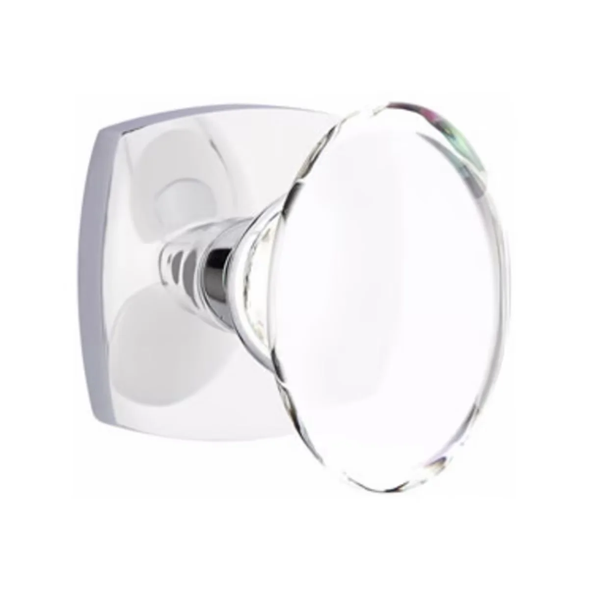 HAMPTON GLASS (HT) DUMMY (PAIR) KNOB WITH MODERN ROSETTE - Omega Custom Fabrication LLC