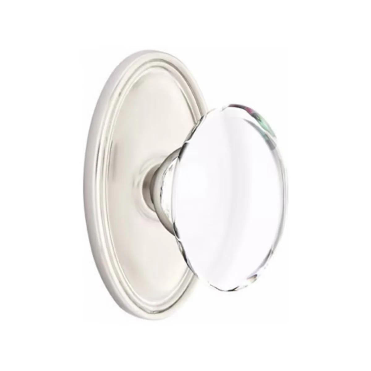 HAMPTON GLASS (HT) DUMMY (PAIR) KNOB WITH TRADITIONAL ROSETTE - Omega Custom Fabrication LLC