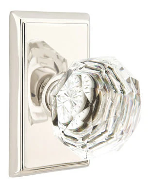 DIAMOND GLASS (CK) PRIVACY (BED/BATH) KNOB WITH 2-3/8
