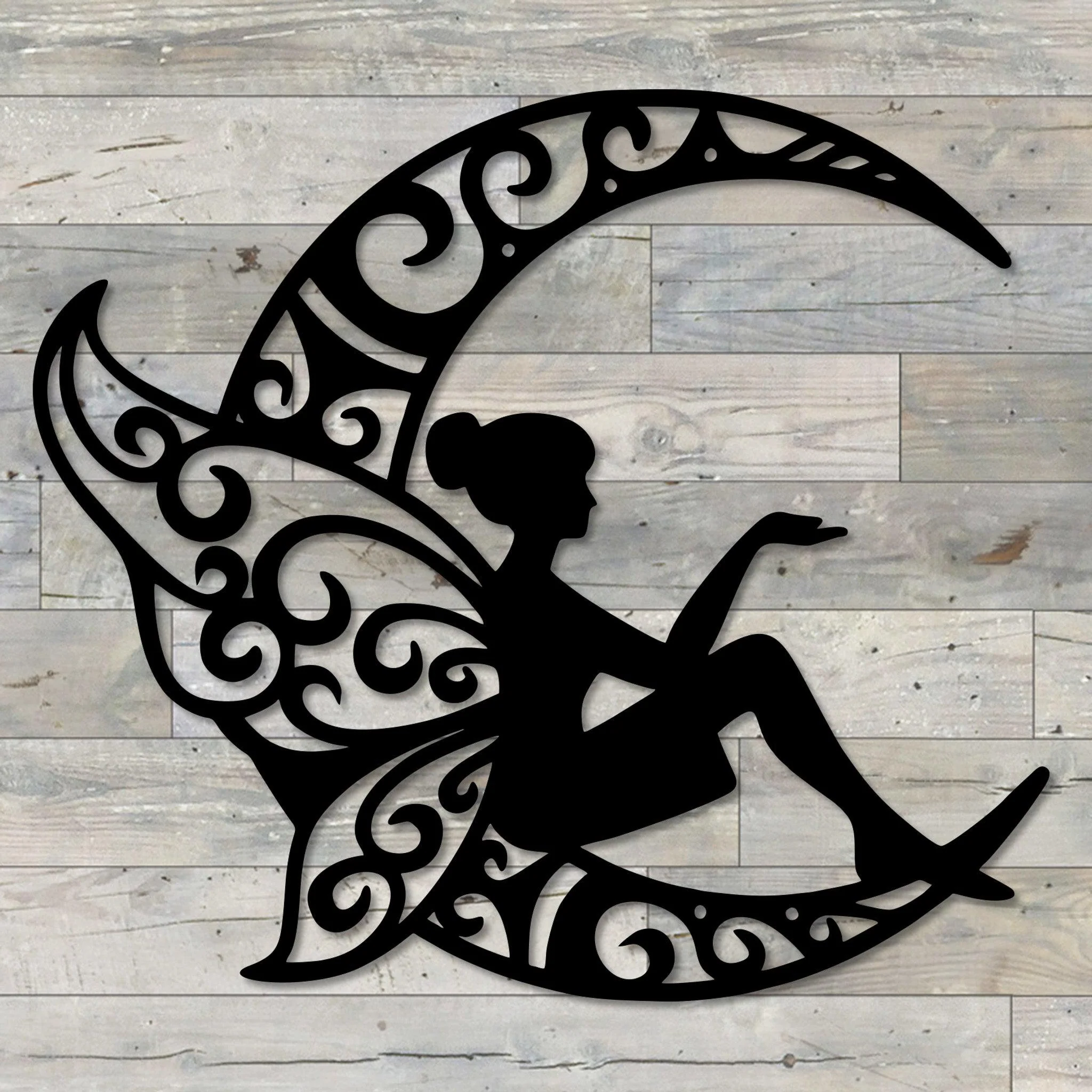 Fairy Moon Metal Wall Art - Omega Custom Fabrication LLC