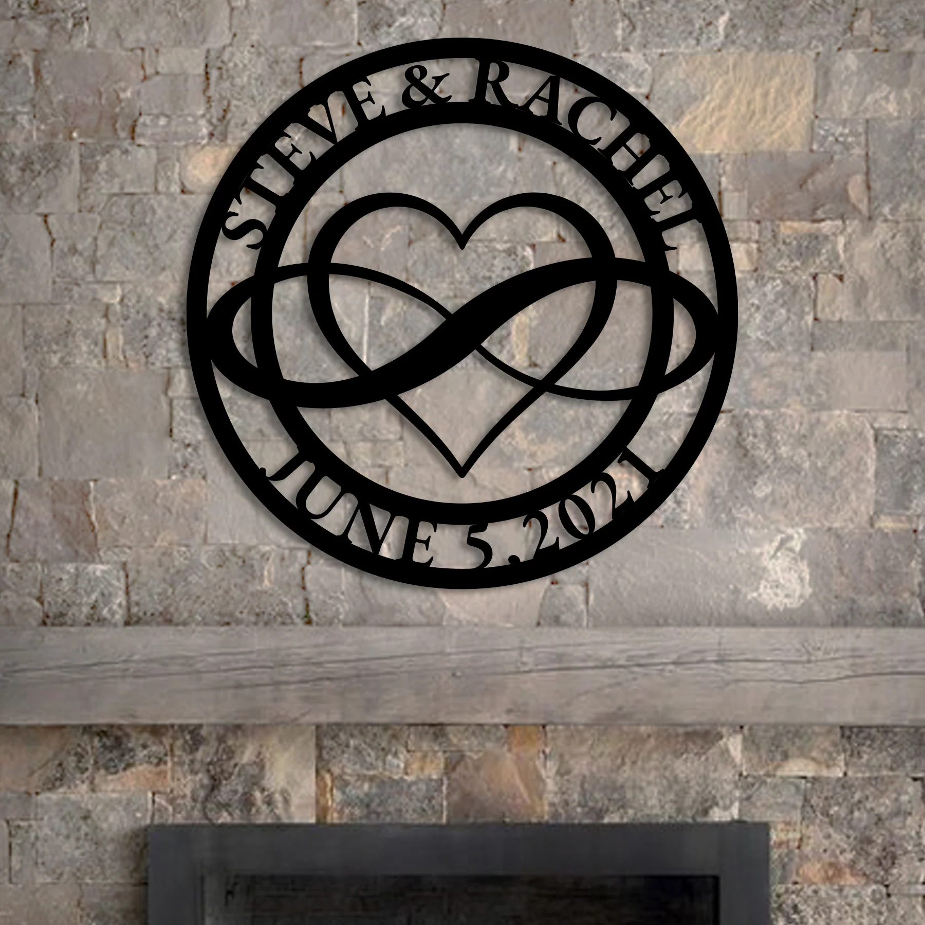 Custom Couple Infinity Heart Metal Art - Omega Custom Fabrication LLC