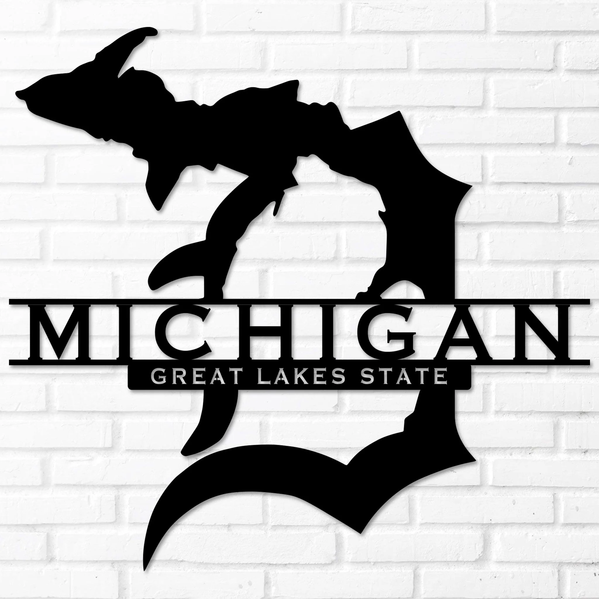 Michigan English D Wall Art - Omega Custom Fabrication LLC