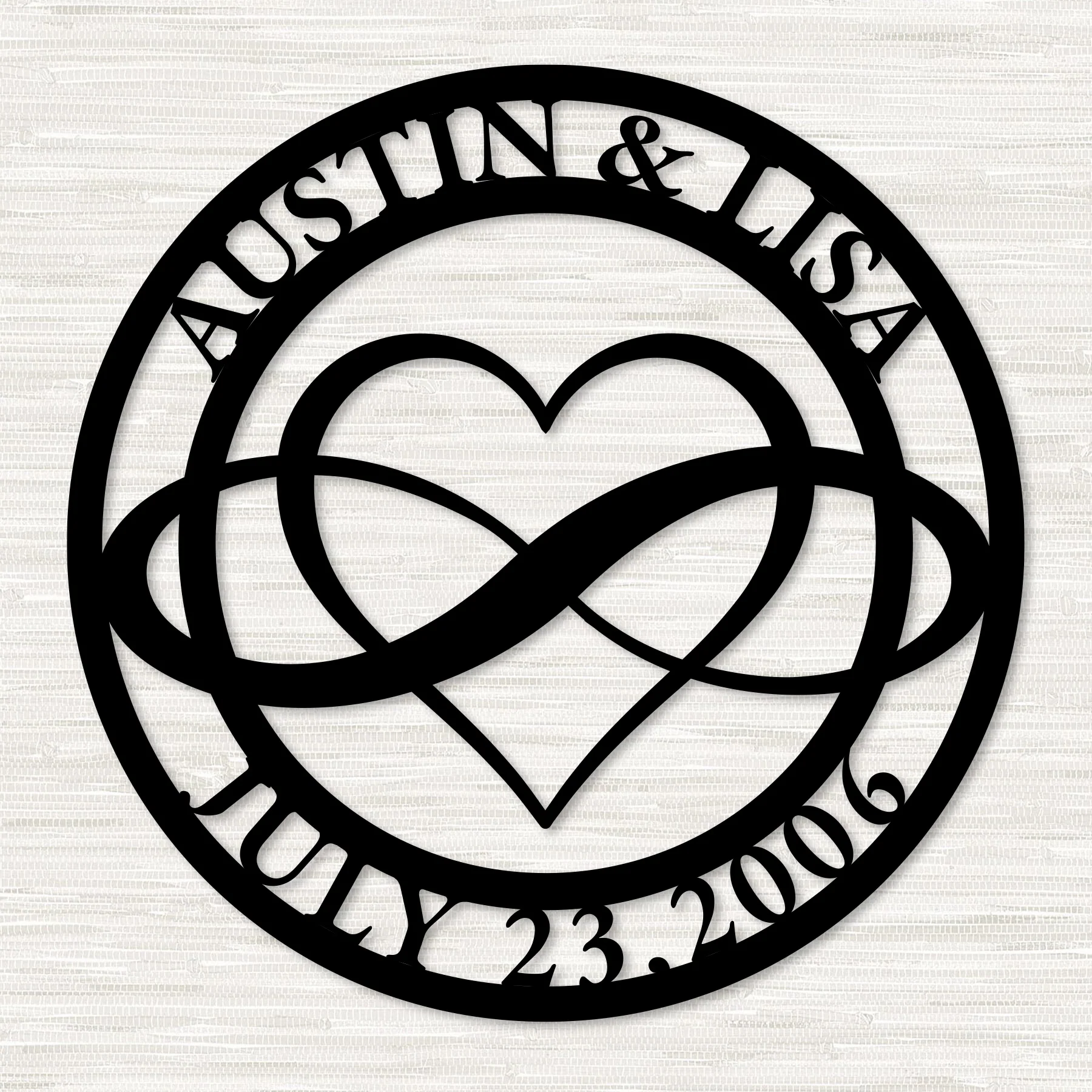 Custom Couple Infinity Heart Metal Art - Omega Custom Fabrication LLC