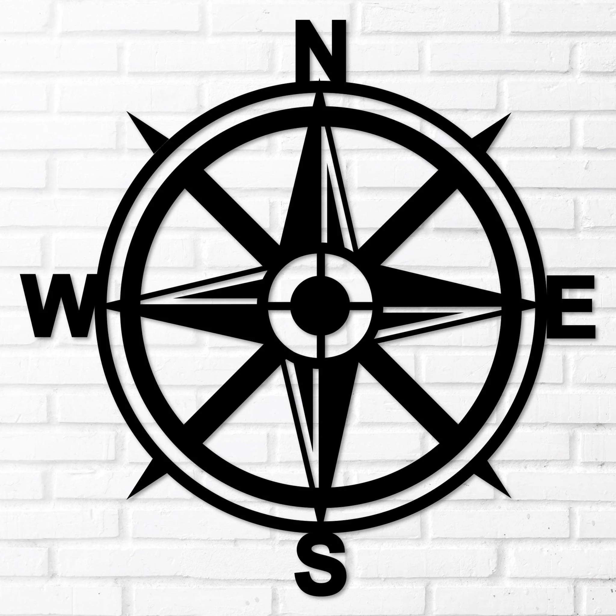 Metal Compass Wall Art - Omega Custom Fabrication LLC