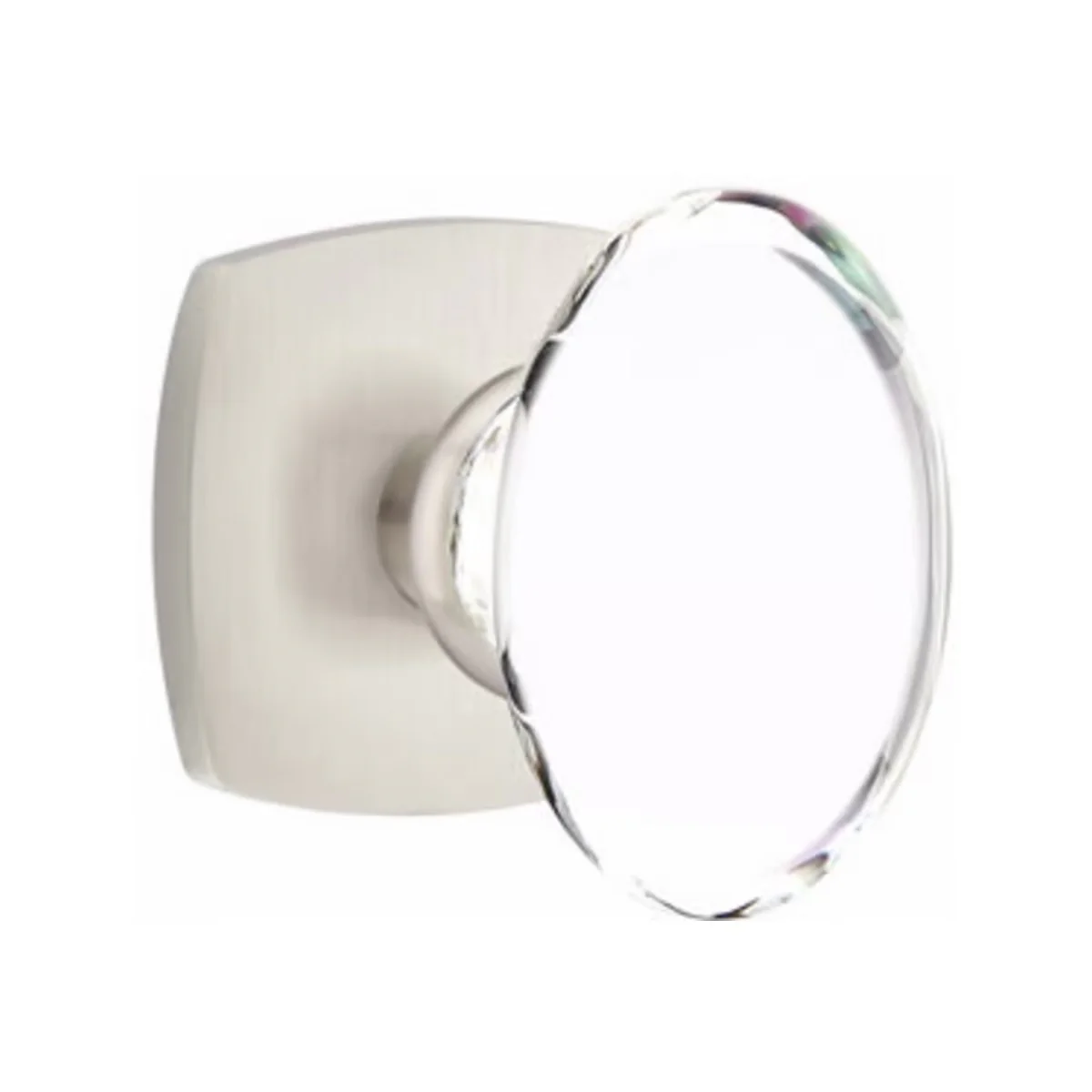 HAMPTON GLASS (HT) DUMMY (PAIR) KNOB WITH MODERN ROSETTE - Omega Custom Fabrication LLC