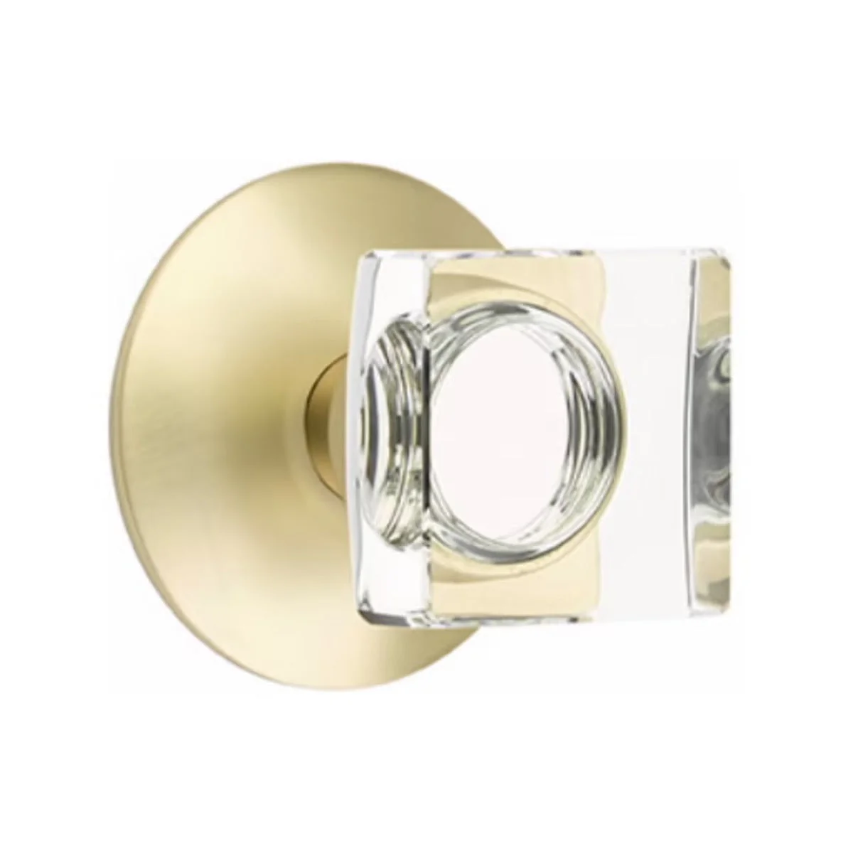 MODERN SQUARE GLASS (MSC) PRIVACY (BED/BATH) KNOB WITH 2-3/8