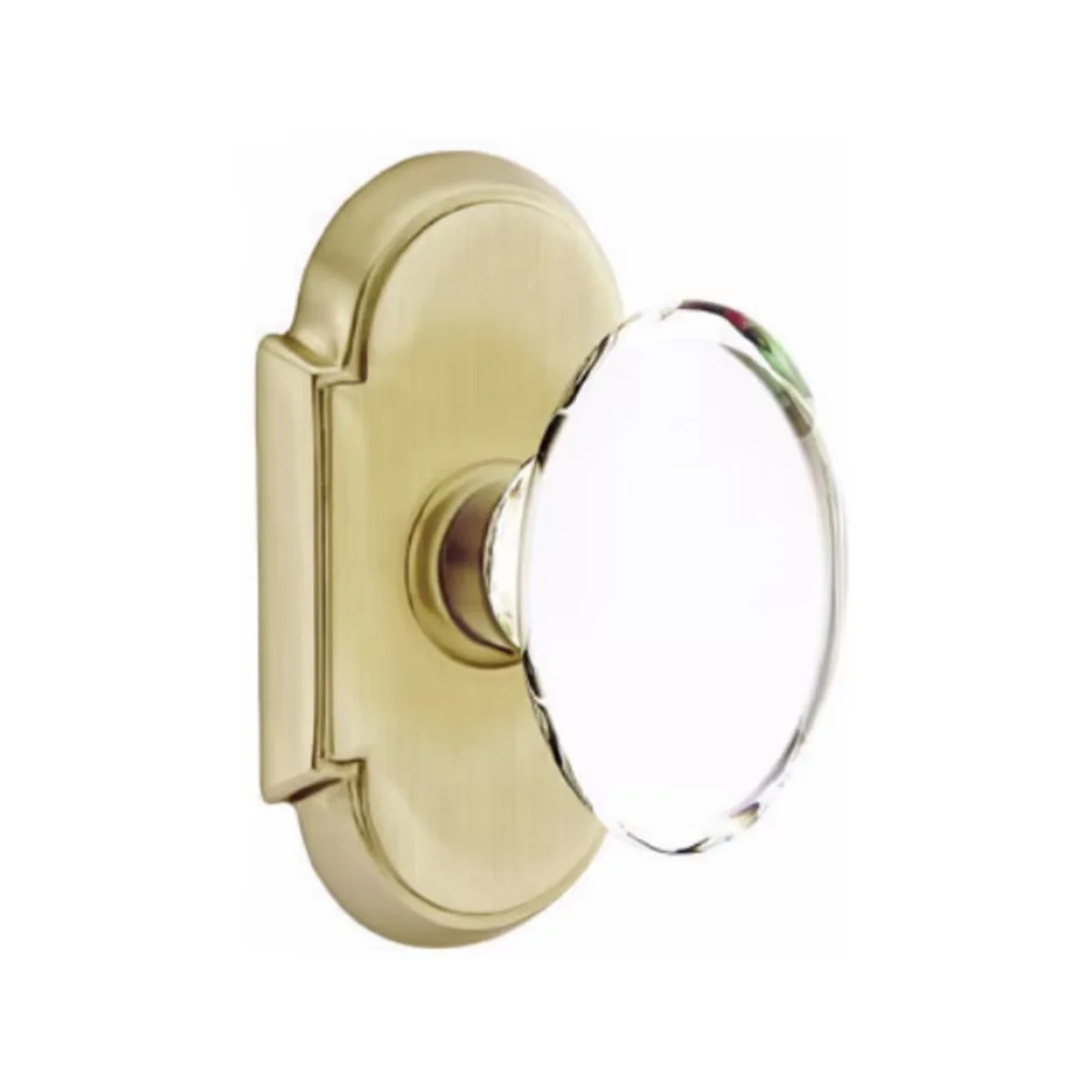 HAMPTON GLASS (HT) DUMMY (PAIR) KNOB WITH TRADITIONAL ROSETTE - Omega Custom Fabrication LLC