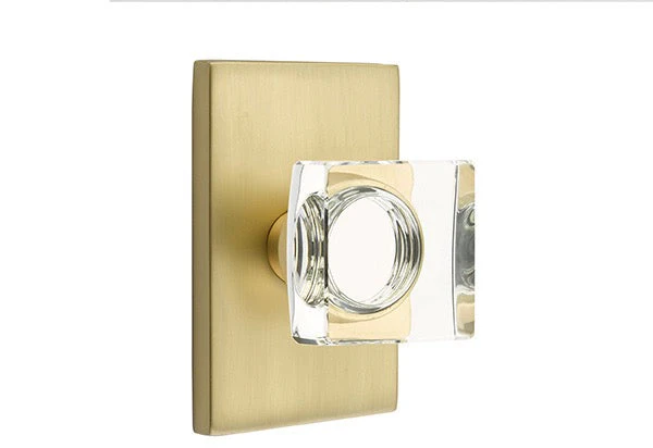 MODERN SQUARE GLASS (MSC) PRIVACY (BED/BATH) KNOB WITH 2-3/8