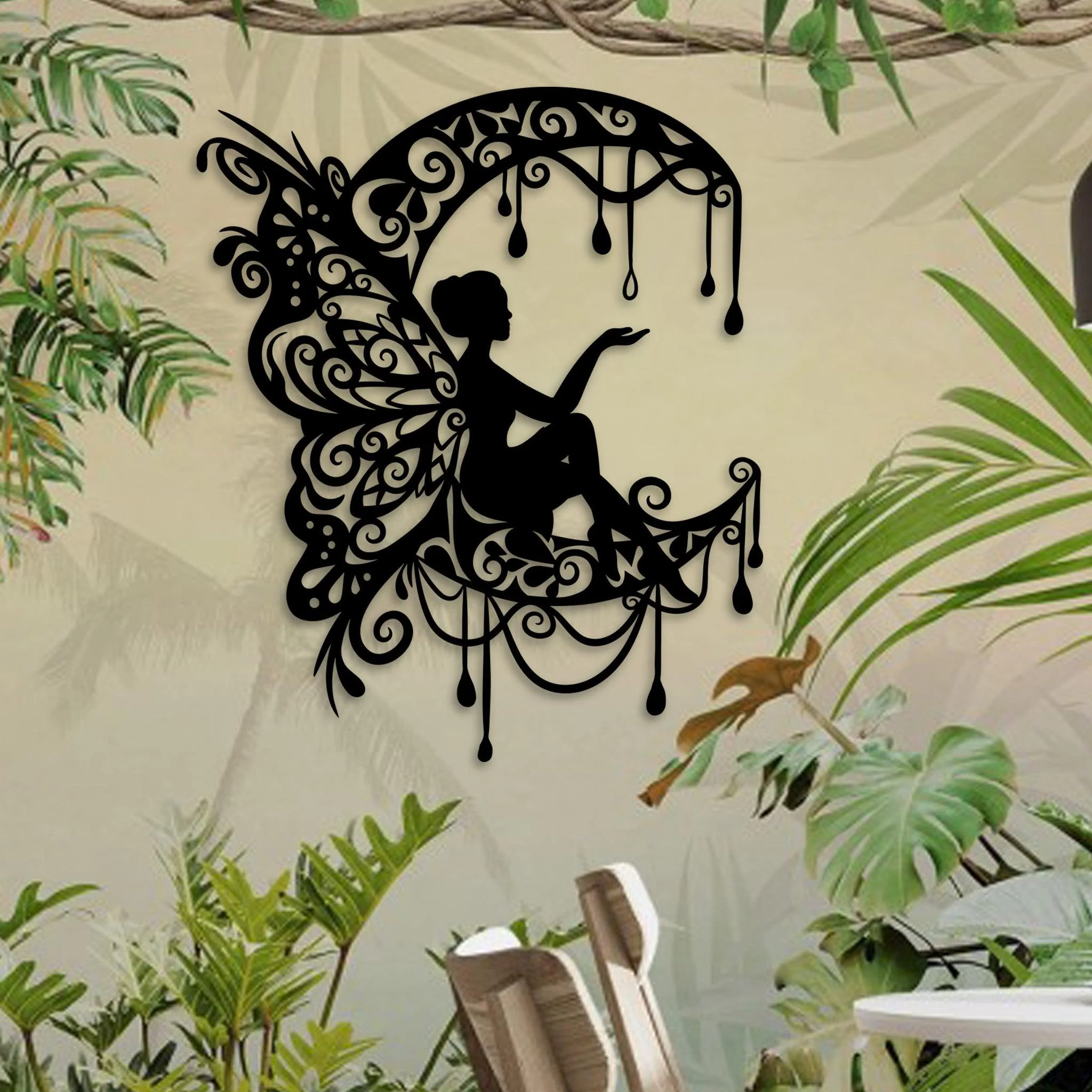Moon and Fairy Wall Art - Omega Custom Fabrication LLC