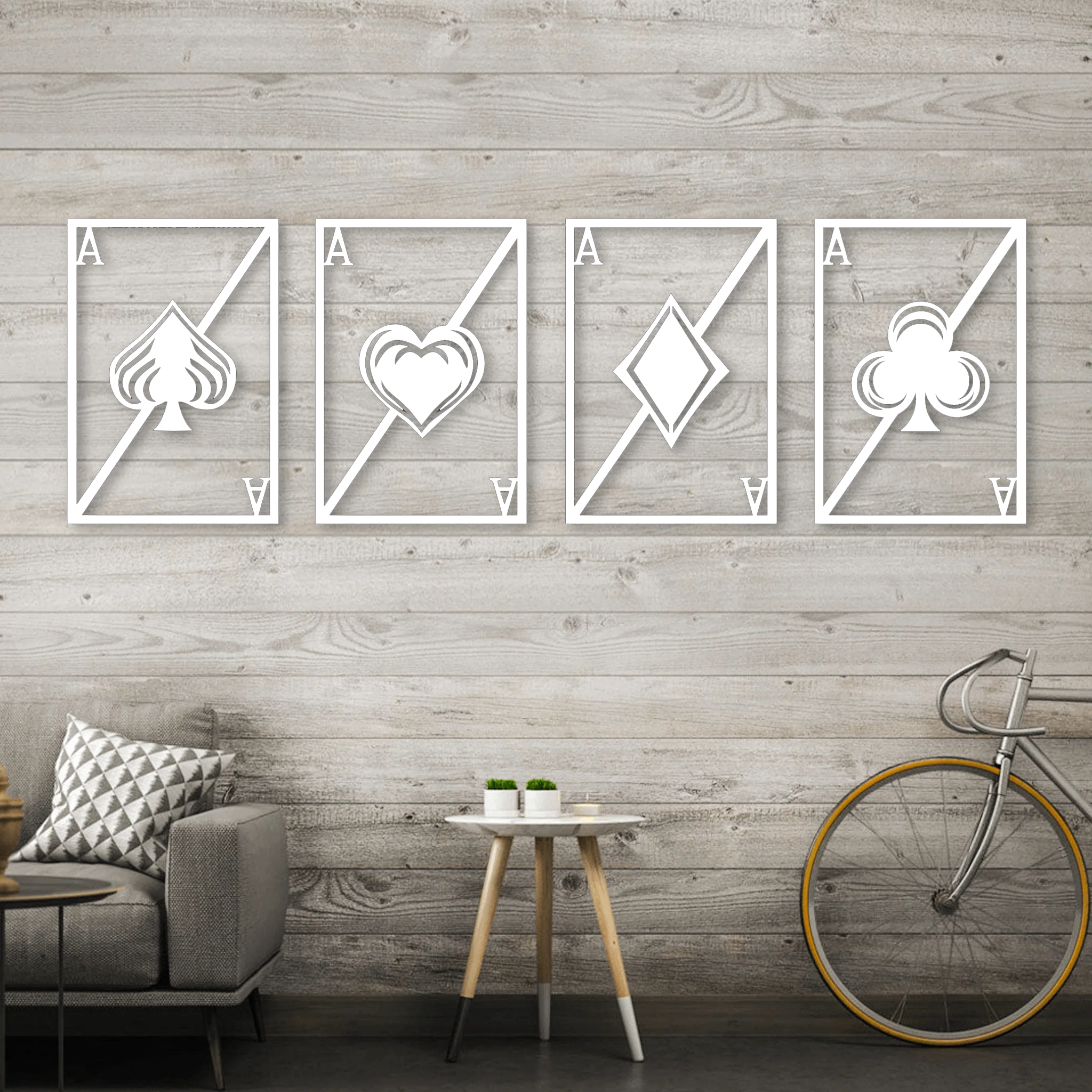 Playing Cards Metal Wall Art - Omega Custom Fabrication LLC
