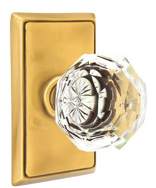 DIAMOND GLASS (CK) PRIVACY (BED/BATH) KNOB WITH 2-3/8