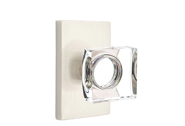 MODERN SQUARE GLASS (MSC) PRIVACY (BED/BATH) KNOB WITH 2-3/8