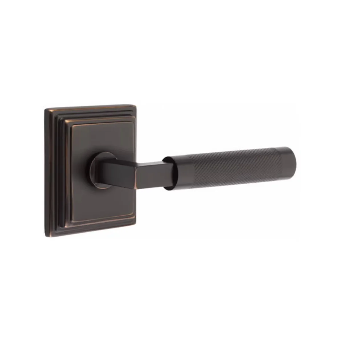 L-SQUARE KNURLED (LS.KN) PASSAGE (HALL/CLOSET) LEVER WITH 2-3/8