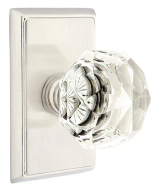 DIAMOND GLASS (CK) PRIVACY (BED/BATH) KNOB WITH 2-3/8