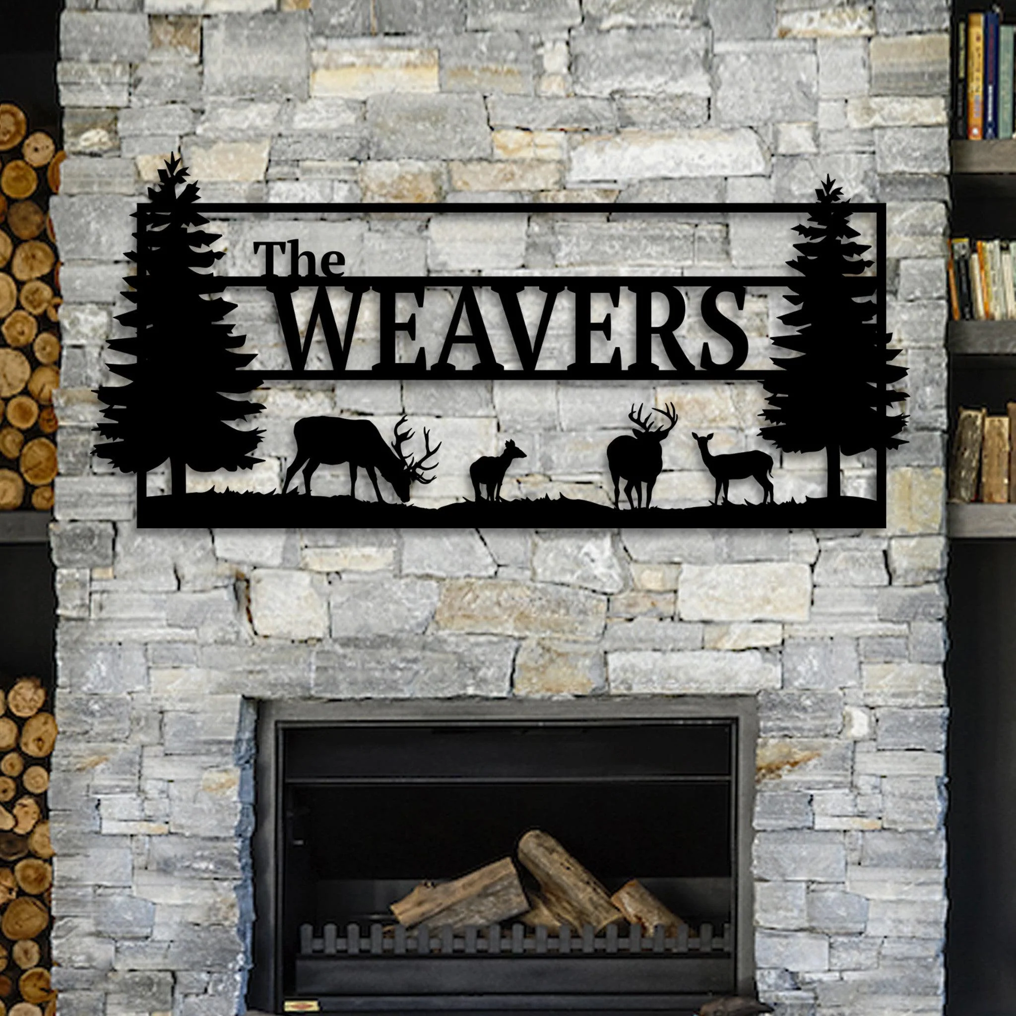 Custom Deer Metal Art With Family Name - Omega Custom Fabrication LLC