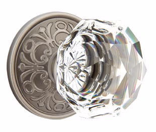 DIAMOND GLASS (CK) PRIVACY (BED/BATH) KNOB WITH 2-3/8