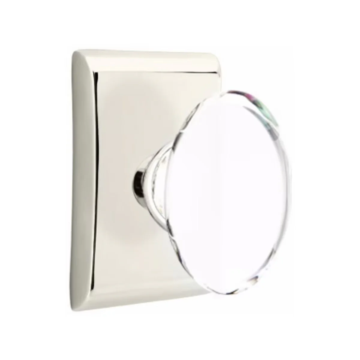 HAMPTON GLASS (HT) DUMMY (PAIR) KNOB WITH MODERN ROSETTE - Omega Custom Fabrication LLC