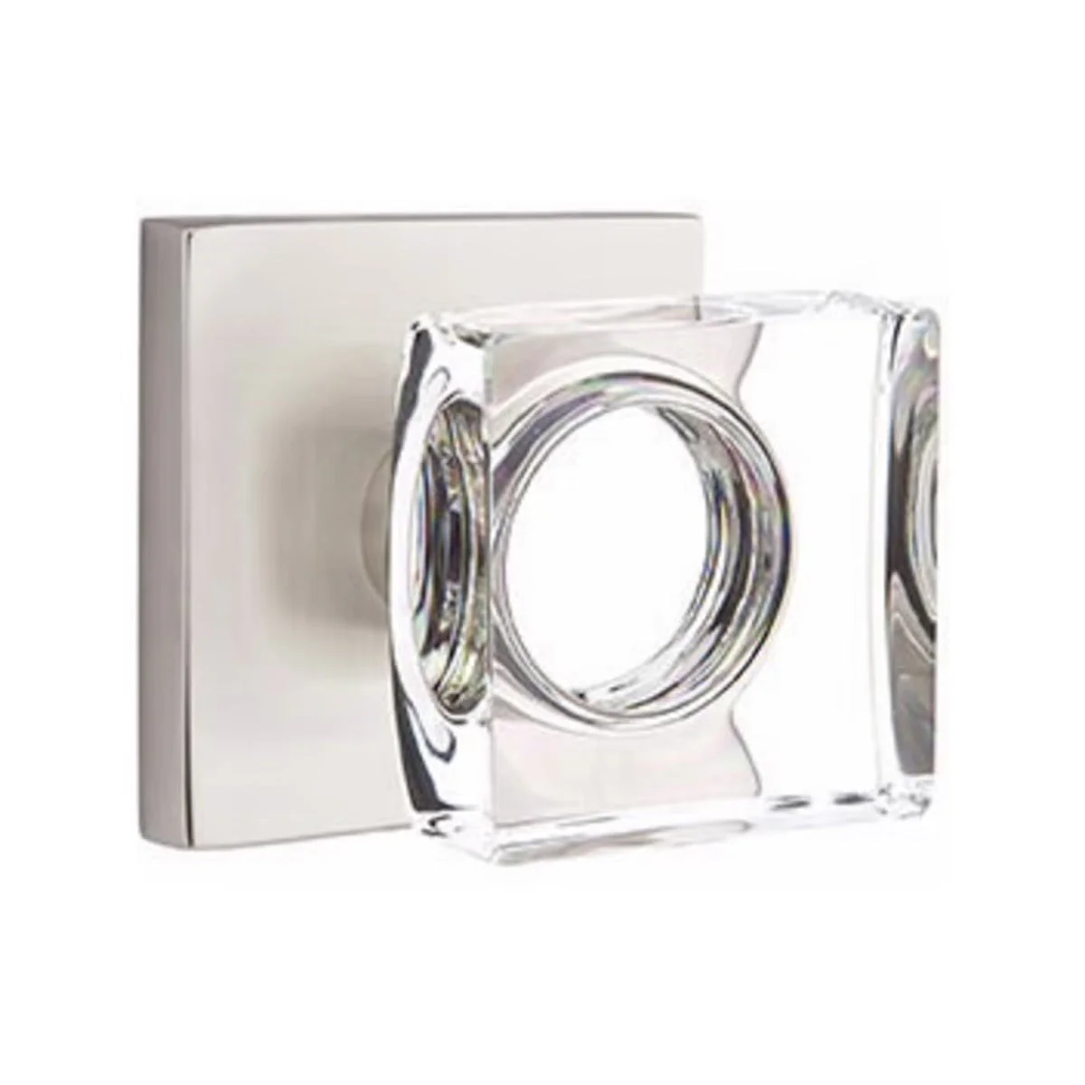 MODERN SQUARE GLASS (MSC) PRIVACY (BED/BATH) KNOB WITH 2-3/8