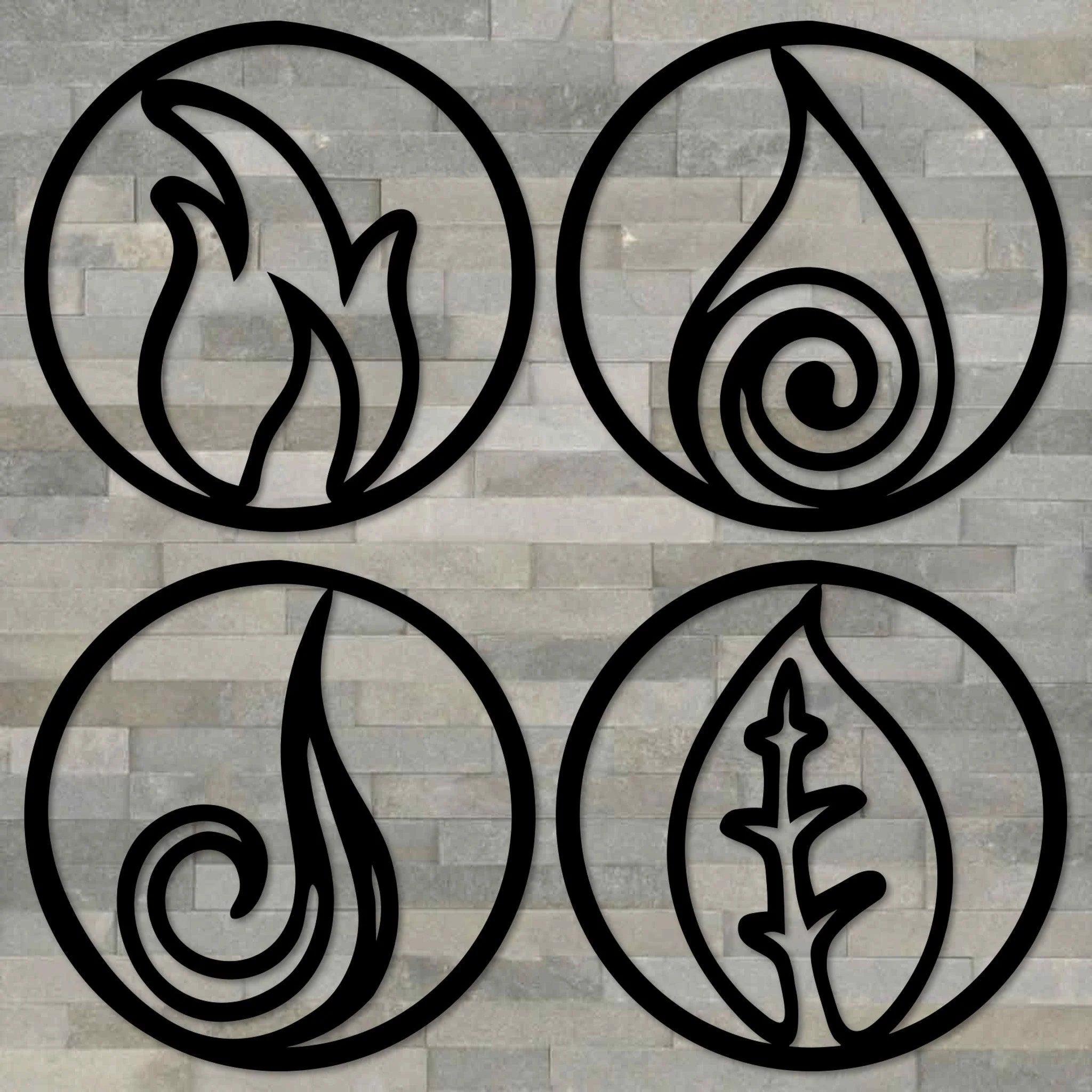 Four Elements - Round Metal Art - Omega Custom Fabrication LLC