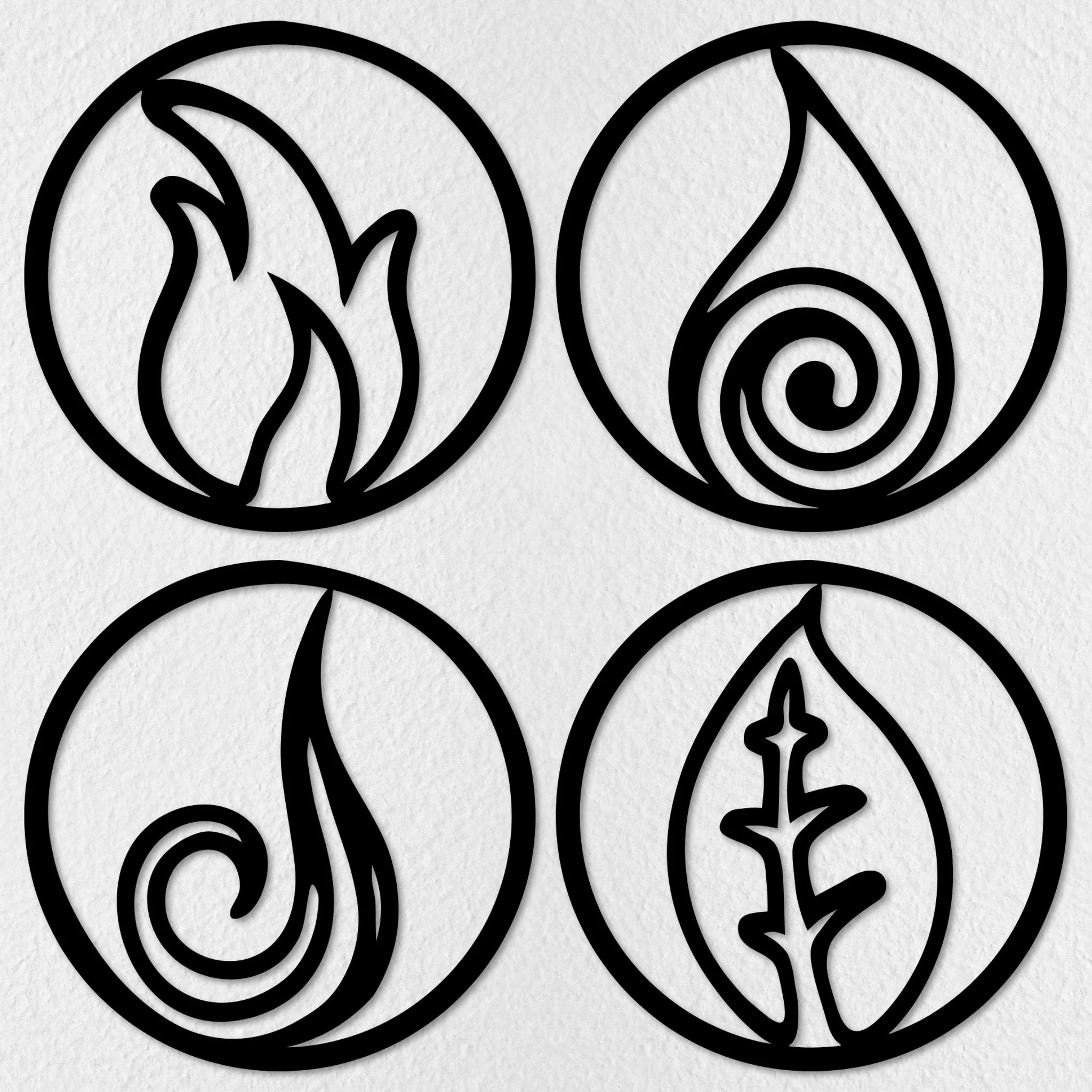 Four Elements - Round Metal Art - Omega Custom Fabrication LLC
