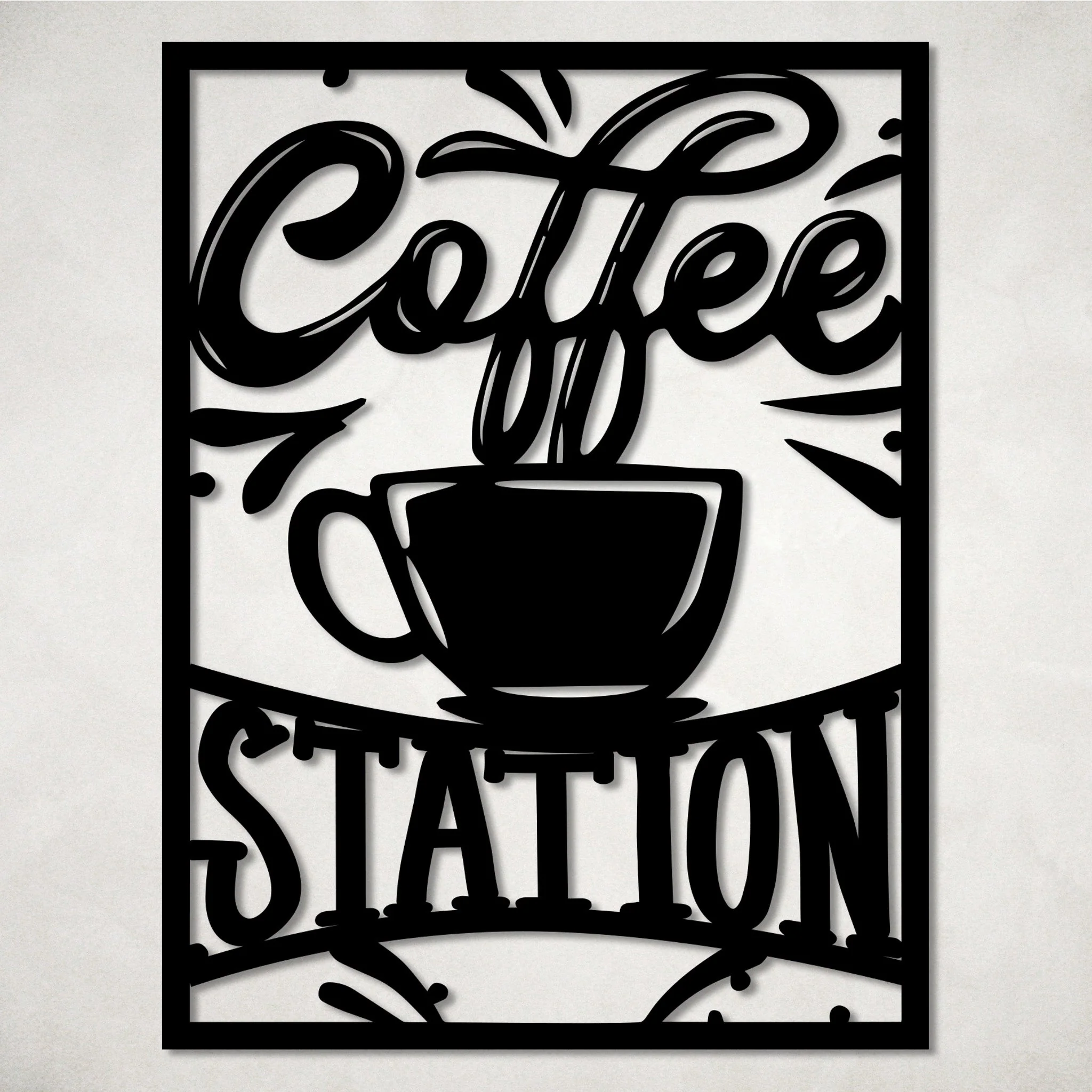 Coffee Station Metal Sign - Omega Custom Fabrication LLC