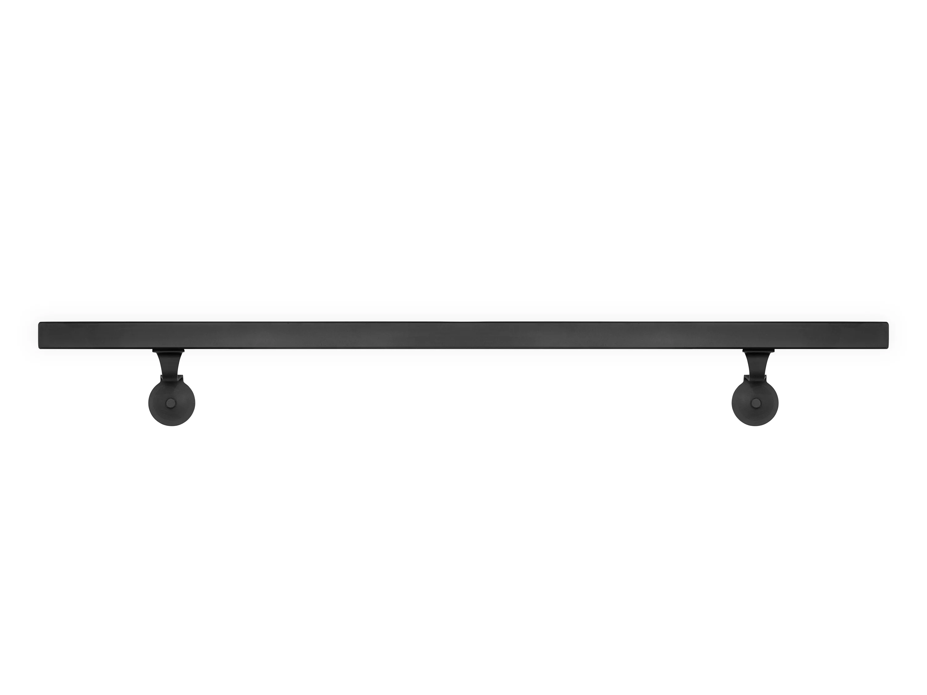 Modern Wrought Iron Handrail - Custom Made, 1.5'' x 1.5'' Square Elbow Model with Flat Black Finish - Omega Custom Fabrication LLC