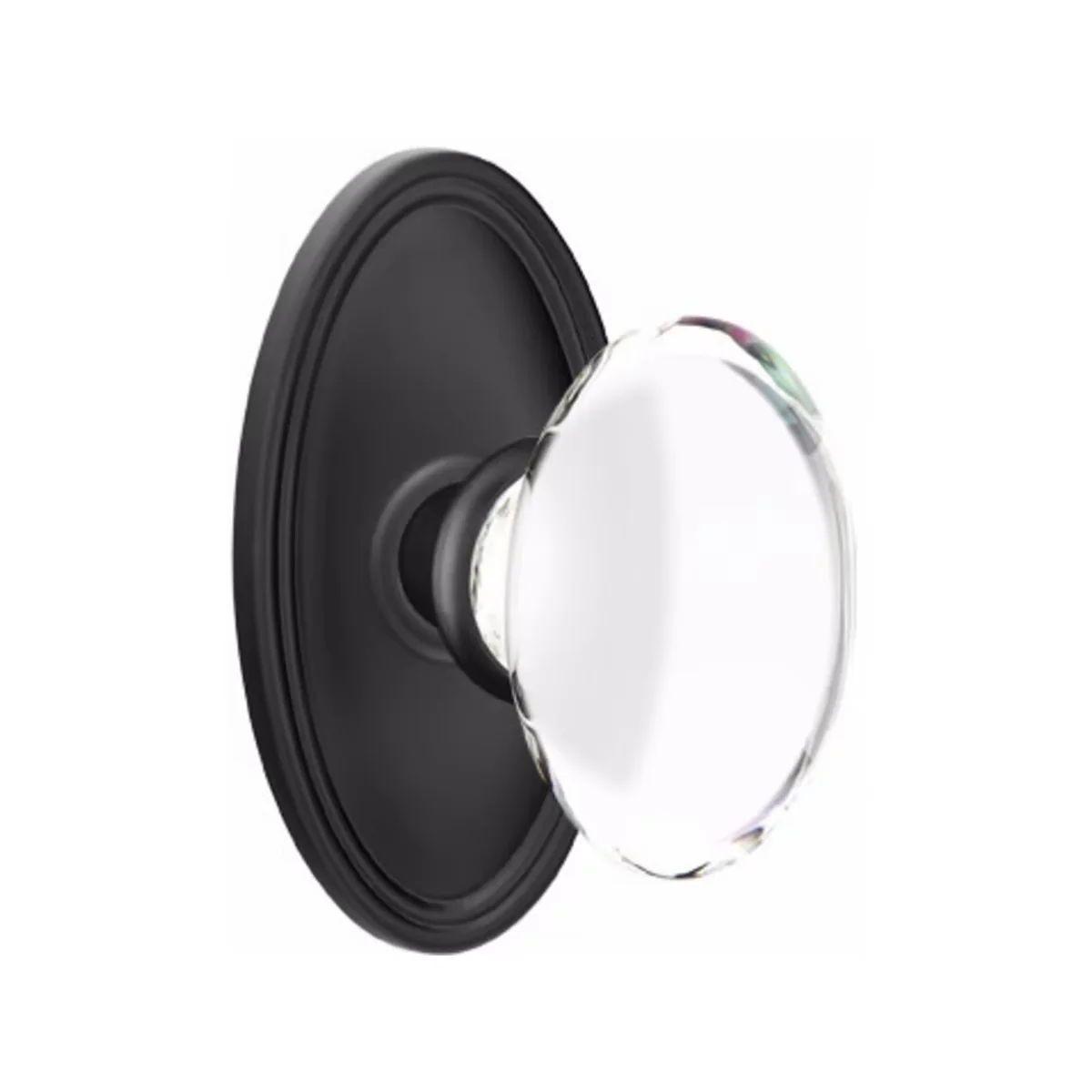 HAMPTON GLASS (HT) DUMMY (PAIR) KNOB WITH TRADITIONAL ROSETTE - Omega Custom Fabrication LLC