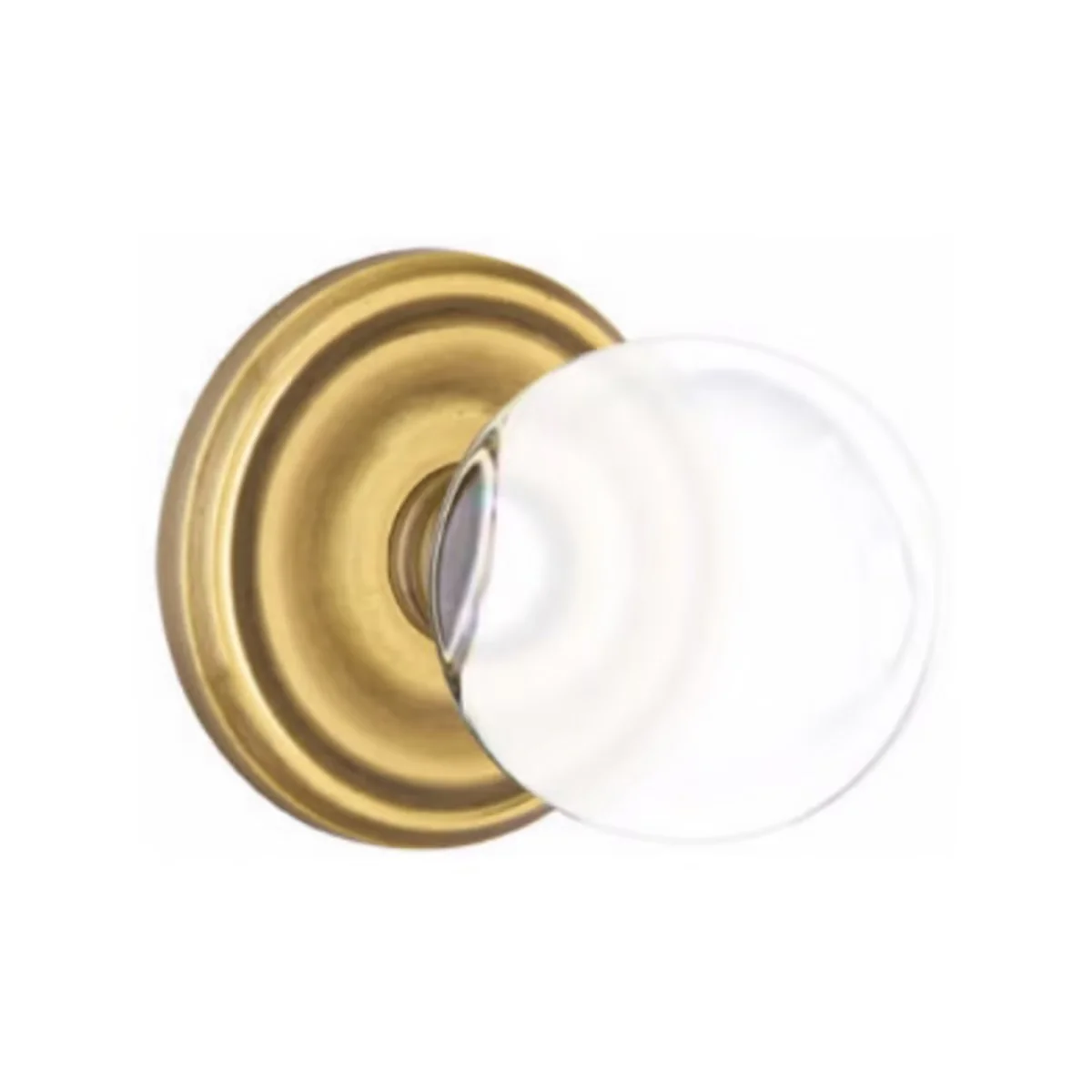 BRISTOL GLASS (BL) DUMMY (PAIR) KNOB WITH TRADITIONAL ROSETTE - Omega Custom Fabrication LLC