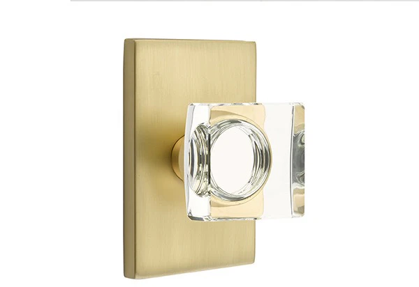 MODERN SQUARE GLASS (MSC) PASSAGE (HALL/CLOSET) KNOB WITH 2-3/8