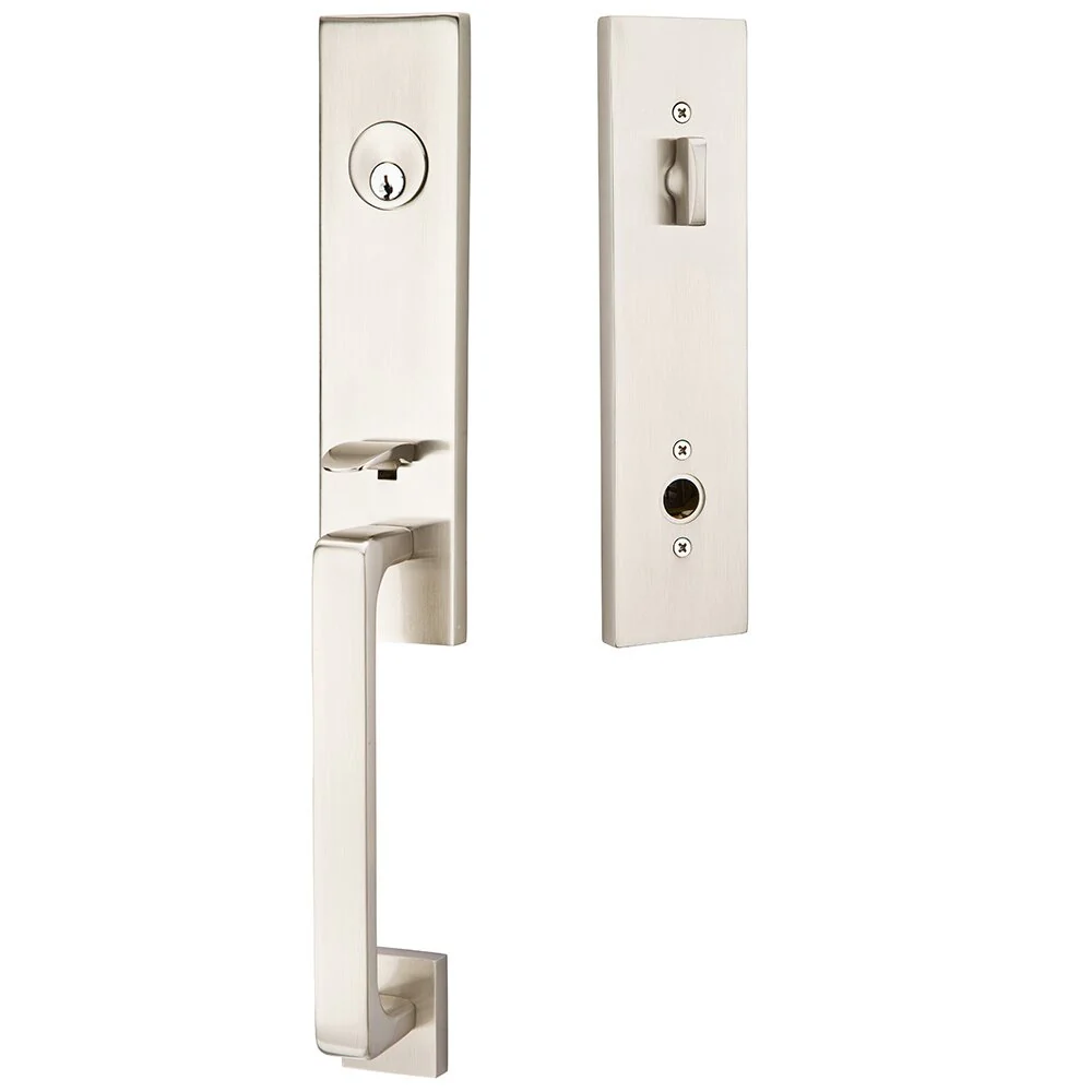DAVOS SATIN NICKEL (US15) HANDLESET SINGLE-CYLINDER [4818] W/ 2-3/8