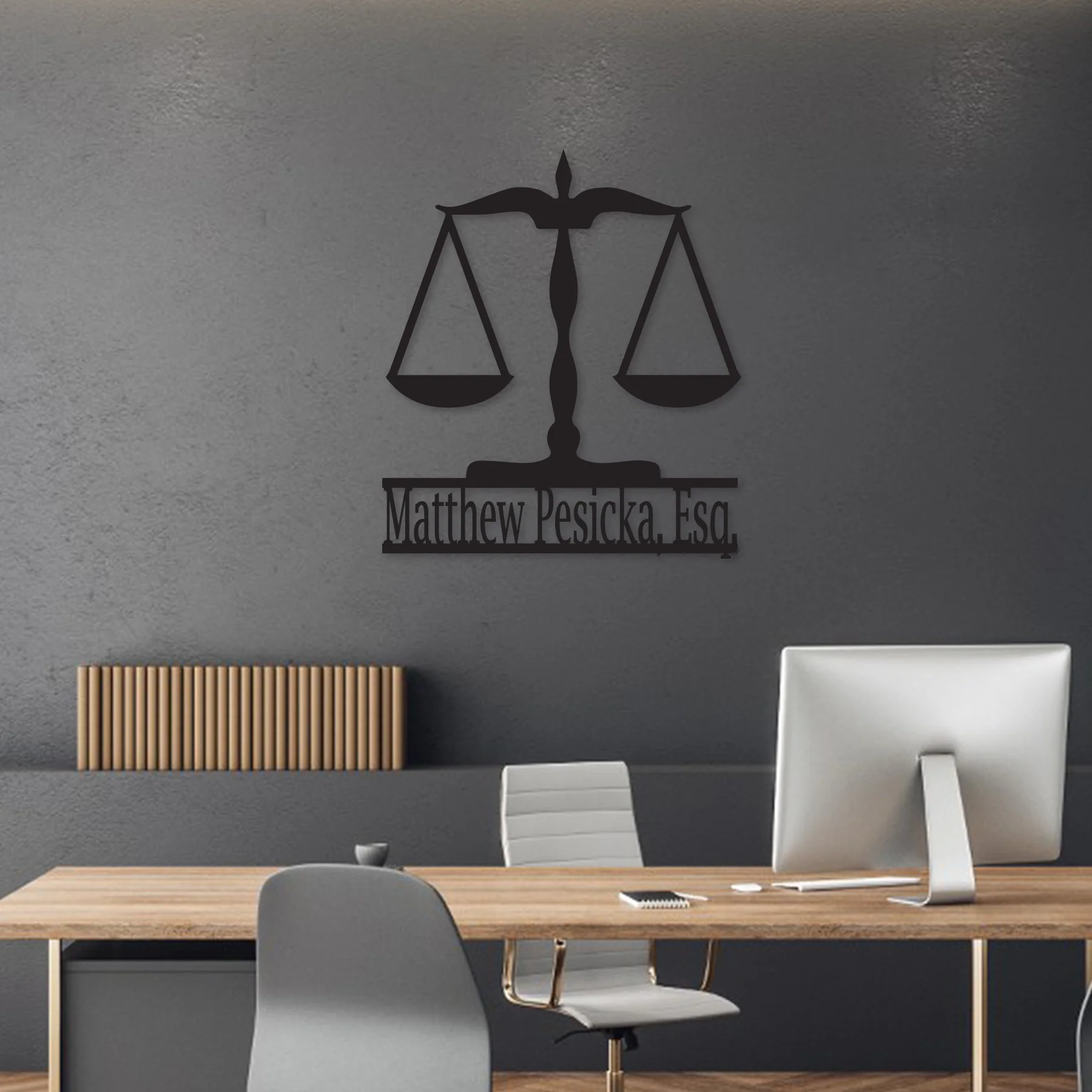 Scales of Justice Metal Wall Decor - Omega Custom Fabrication LLC