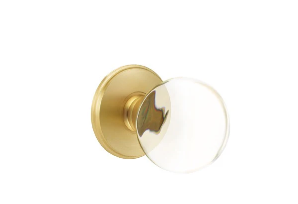 BRISTOL GLASS (BL) DUMMY (PAIR) KNOB WITH TRADITIONAL ROSETTE - Omega Custom Fabrication LLC