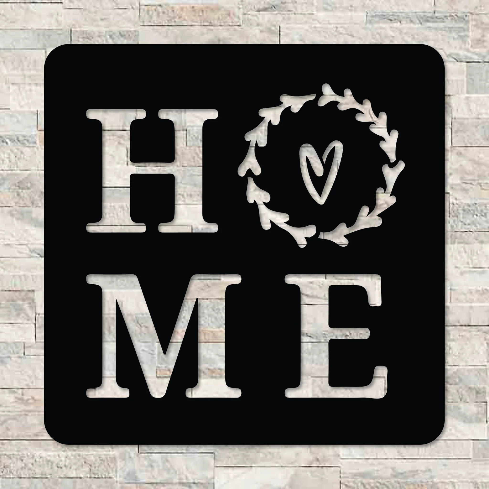 Home Heart Square Metal Sign - Omega Custom Fabrication LLC