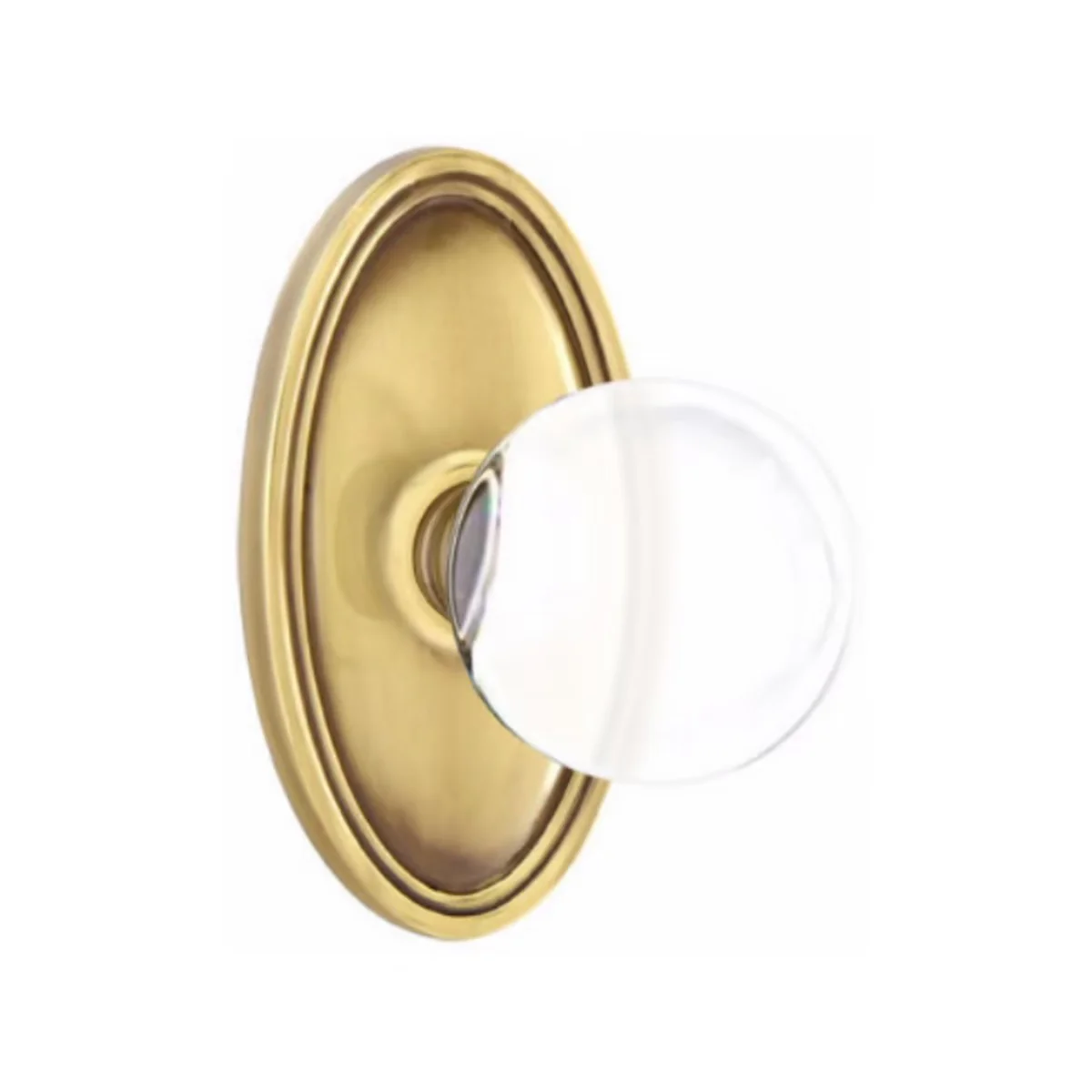 BRISTOL GLASS (BL) DUMMY (PAIR) KNOB WITH TRADITIONAL ROSETTE - Omega Custom Fabrication LLC