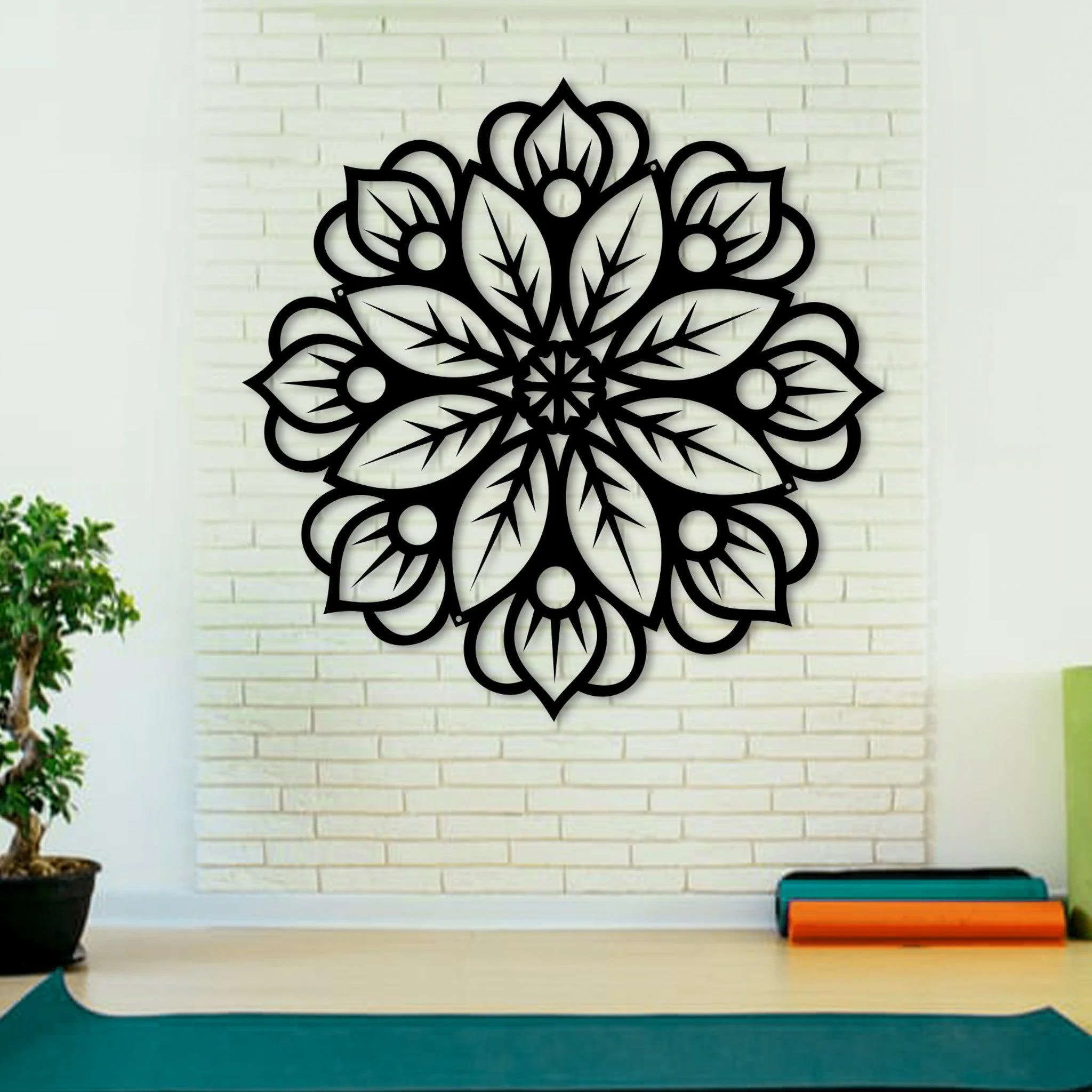Metal Floral Mandala Wall Decor - Omega Custom Fabrication LLC
