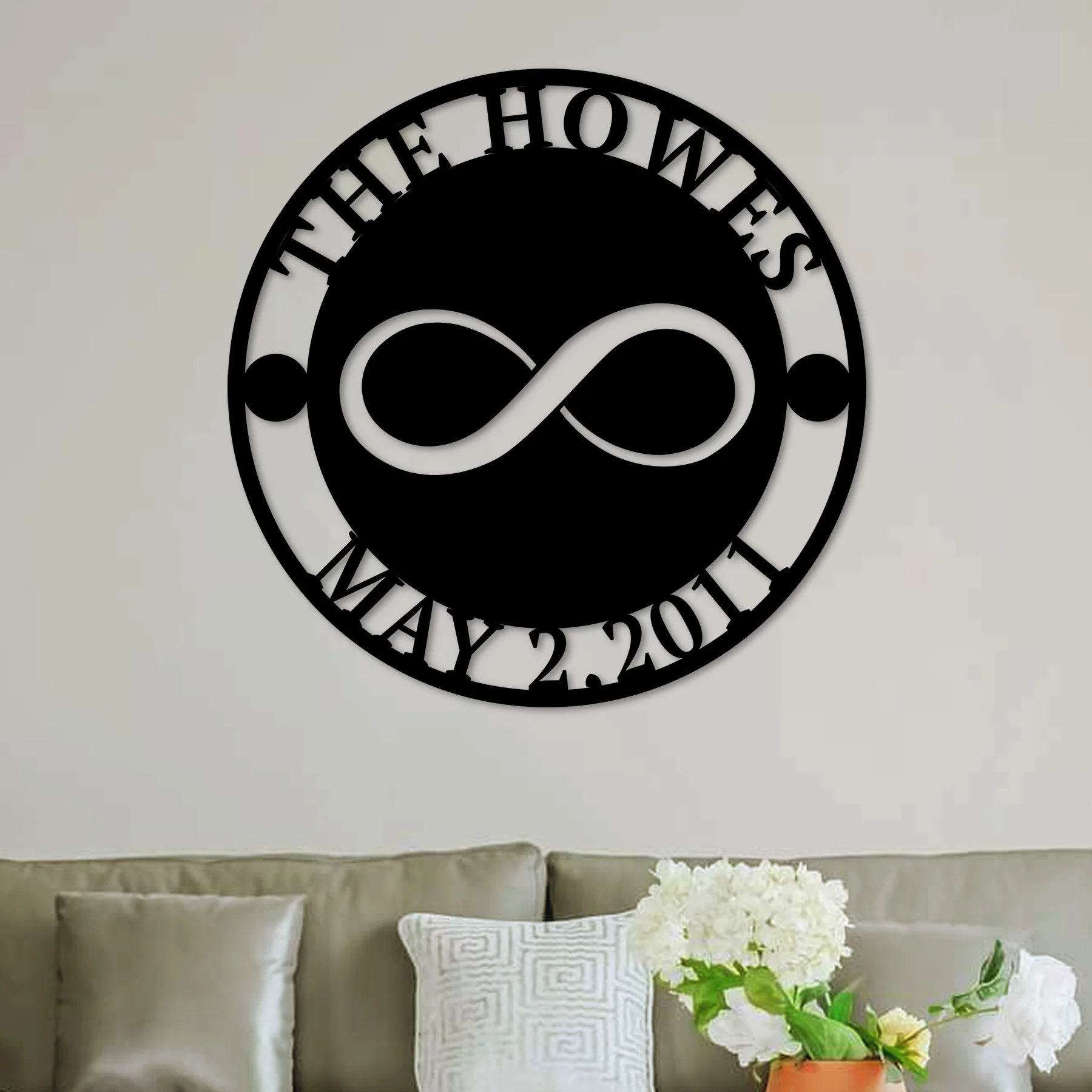 Custom Couple Infinity Metal Wall Decor - Omega Custom Fabrication LLC