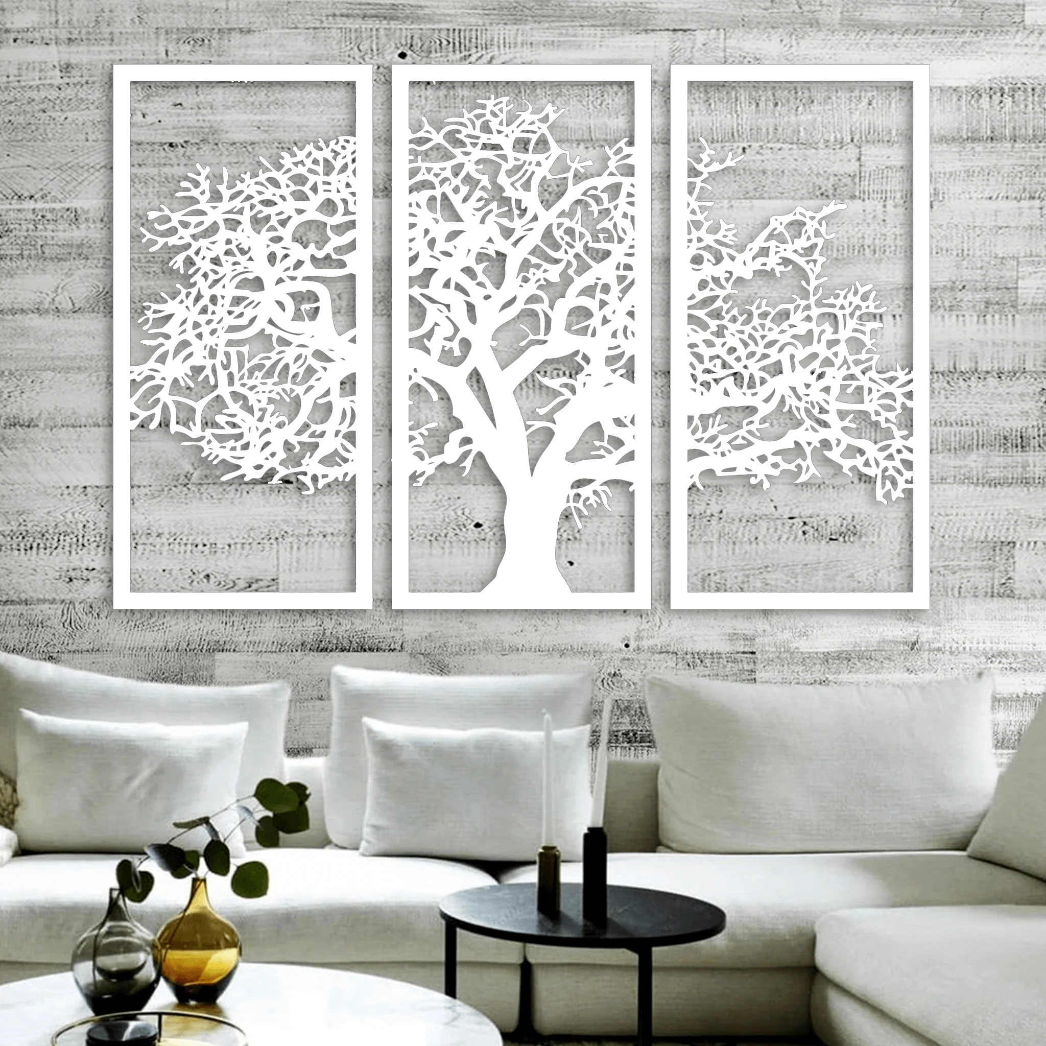 Tree Panels Metal Wall Art - Omega Custom Fabrication LLC