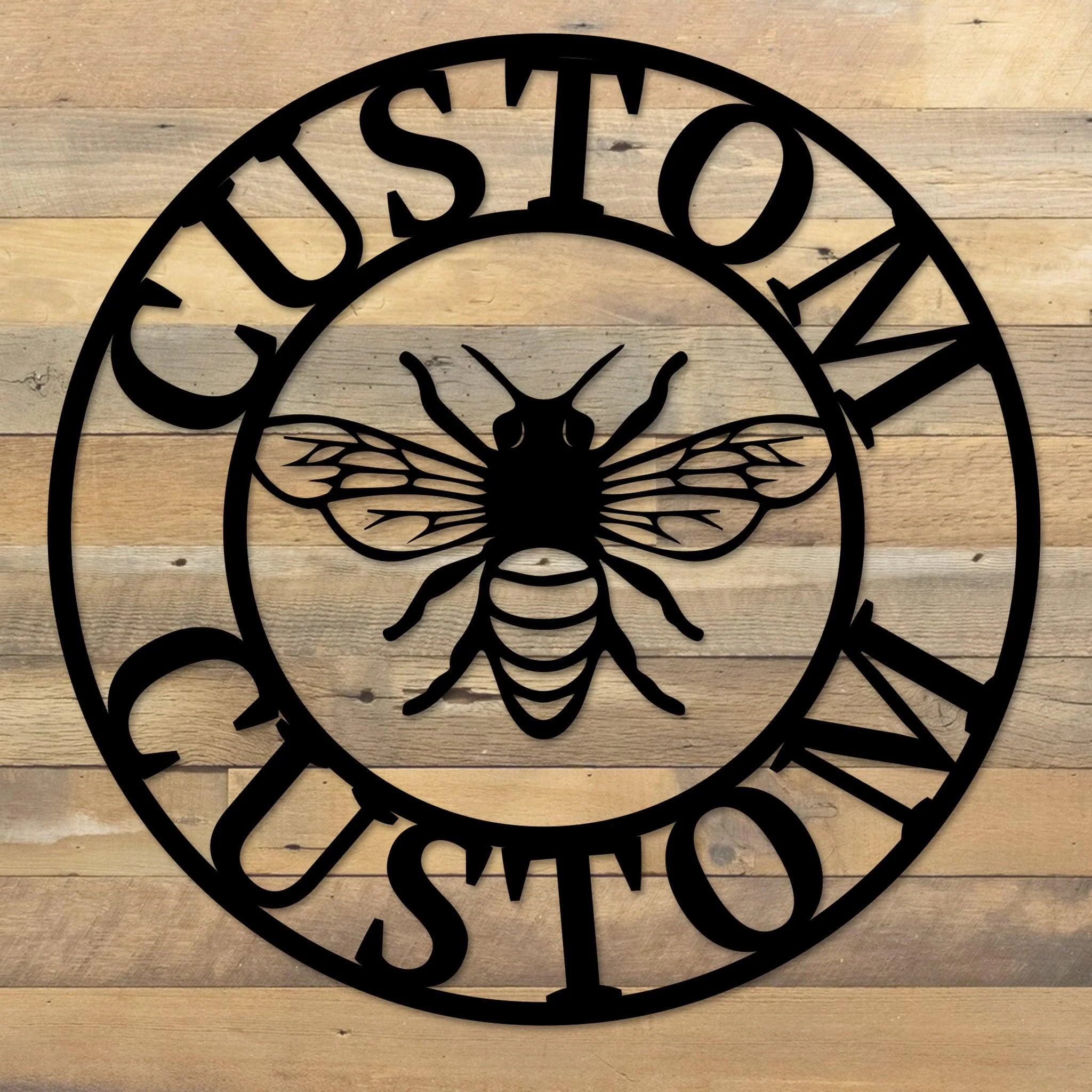 Custom Bee Metal Wall Art - Omega Custom Fabrication LLC