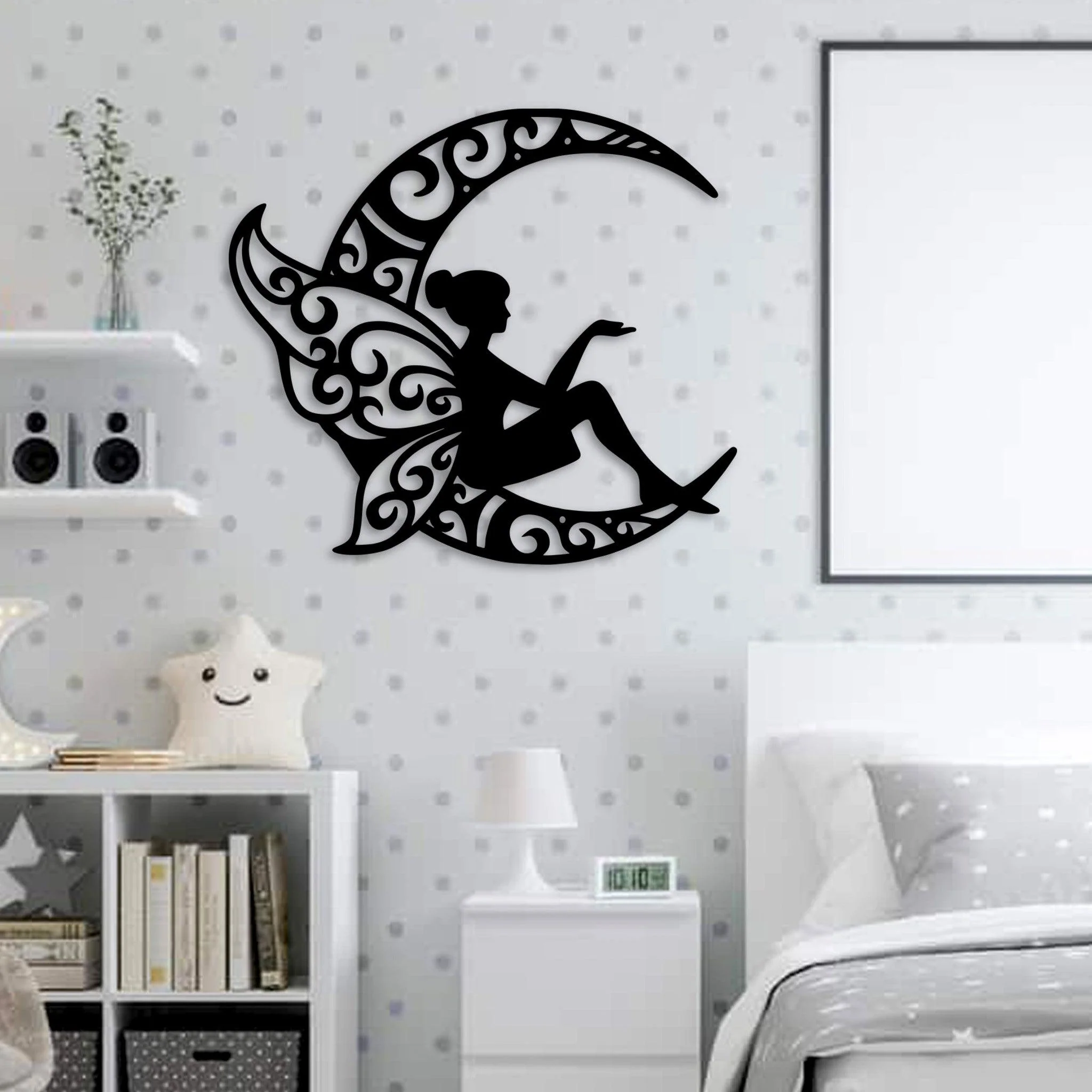 Fairy Moon Metal Wall Art - Omega Custom Fabrication LLC