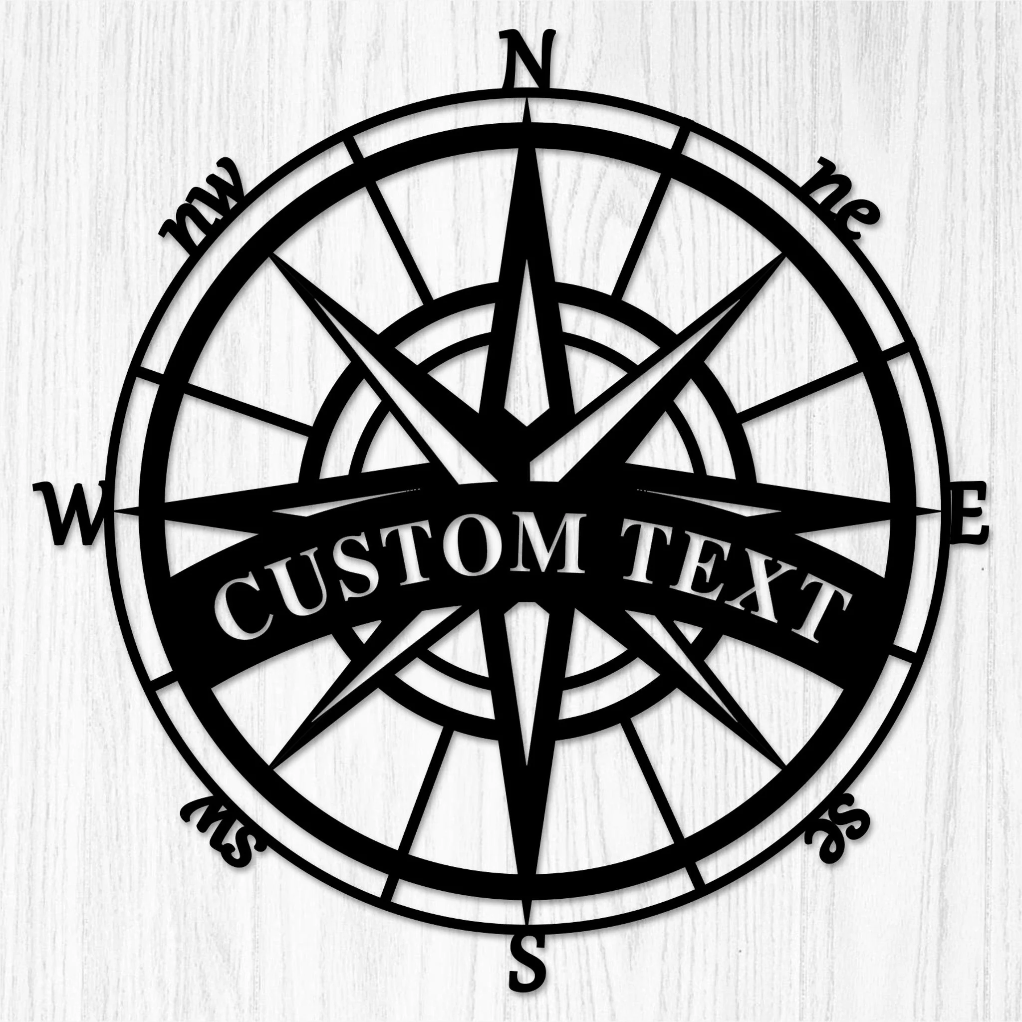 Custom Compass Metal Wall Art - Omega Custom Fabrication LLC