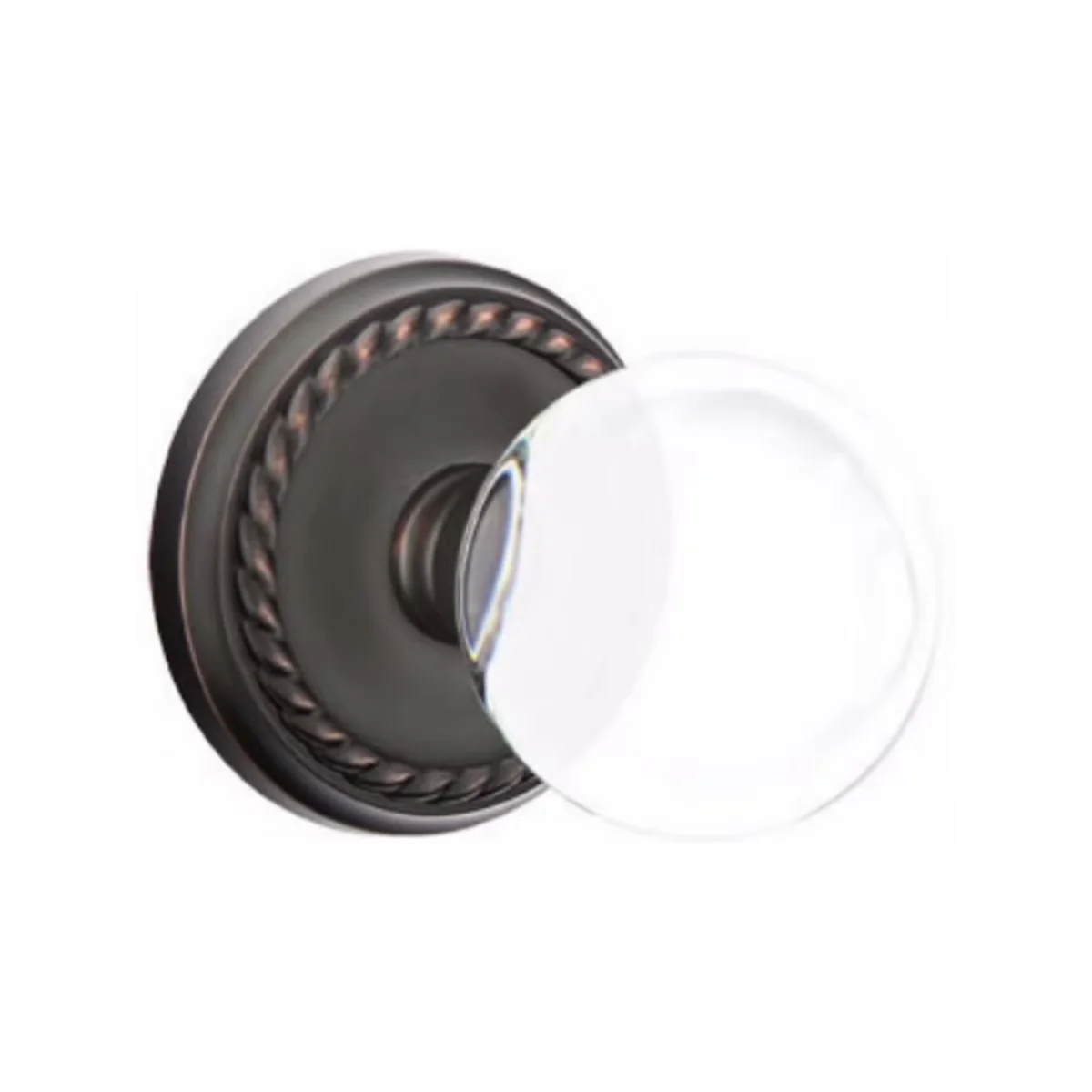 BRISTOL GLASS (BL) DUMMY (PAIR) KNOB WITH TRADITIONAL ROSETTE - Omega Custom Fabrication LLC
