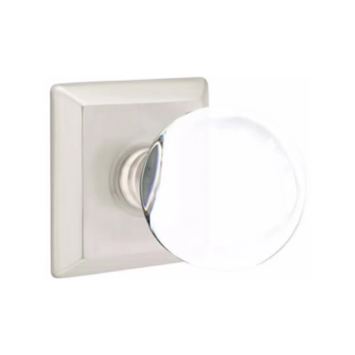 BRISTOL GLASS (BL) DUMMY (PAIR) KNOB WITH TRADITIONAL ROSETTE - Omega Custom Fabrication LLC