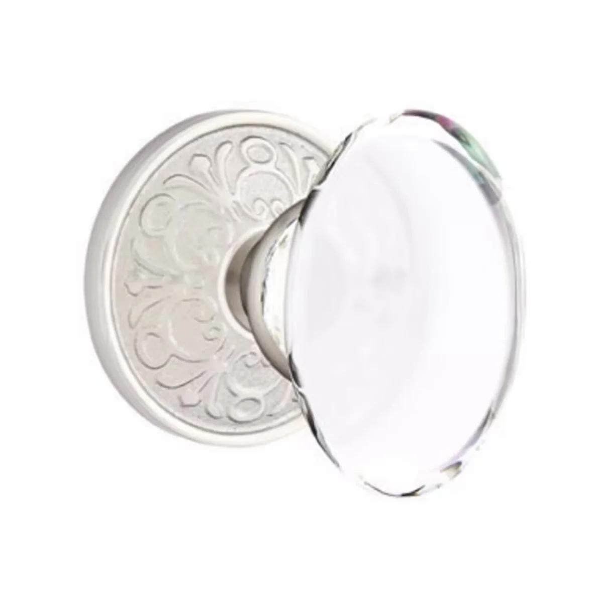 HAMPTON GLASS (HT) DUMMY (PAIR) KNOB WITH TRADITIONAL ROSETTE - Omega Custom Fabrication LLC