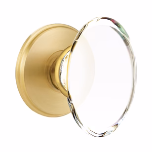 HAMPTON GLASS (HT) DUMMY (PAIR) KNOB WITH TRADITIONAL ROSETTE - Omega Custom Fabrication LLC